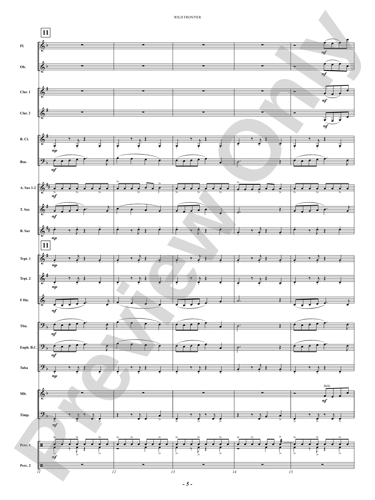 Wild Frontier: Concert Band Conductor Score & Parts