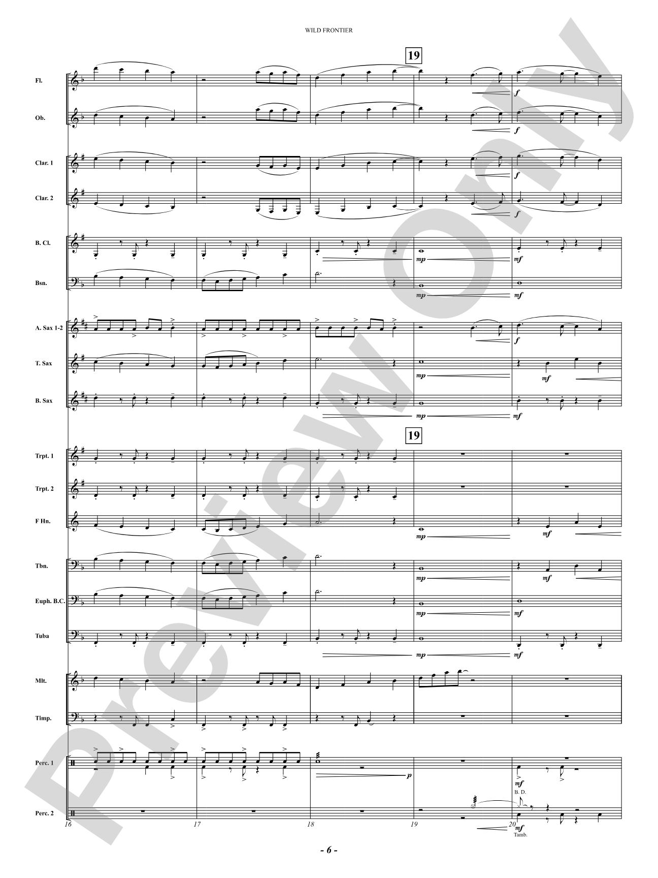 Wild Frontier: Concert Band Conductor Score & Parts