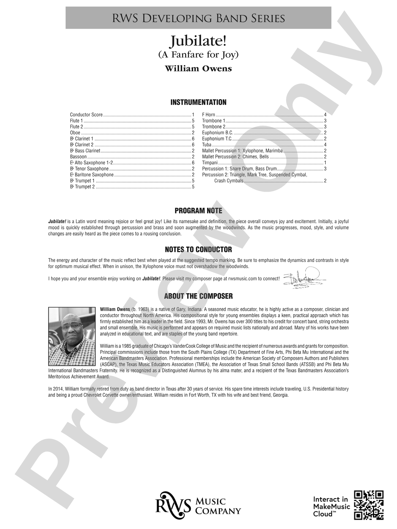 Jubilate! (A Fanfare for Joy): Score