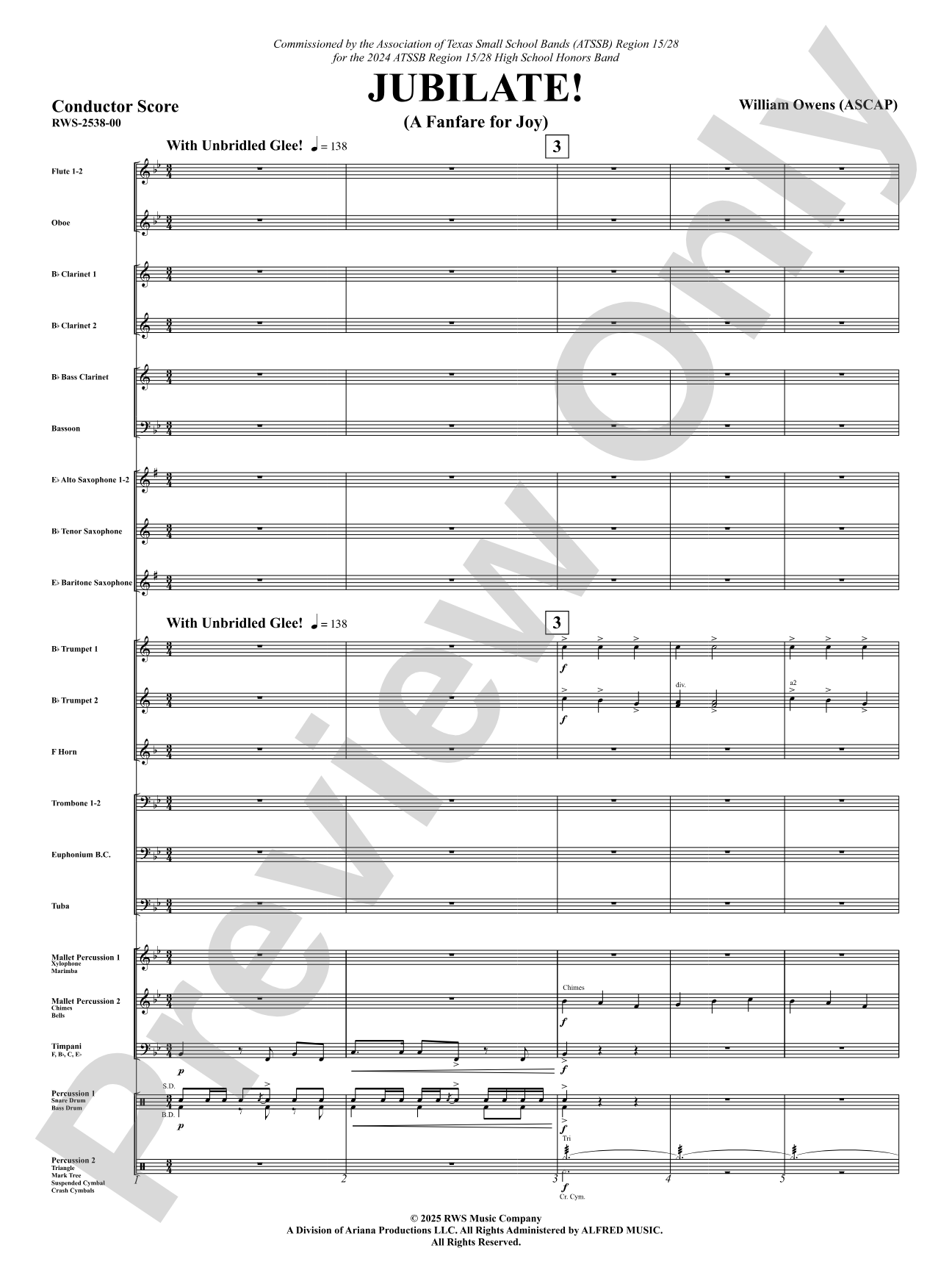 Jubilate! (A Fanfare for Joy): Score