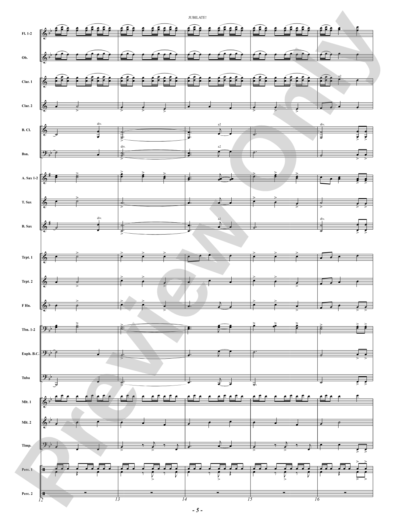 Jubilate! (A Fanfare for Joy): Score