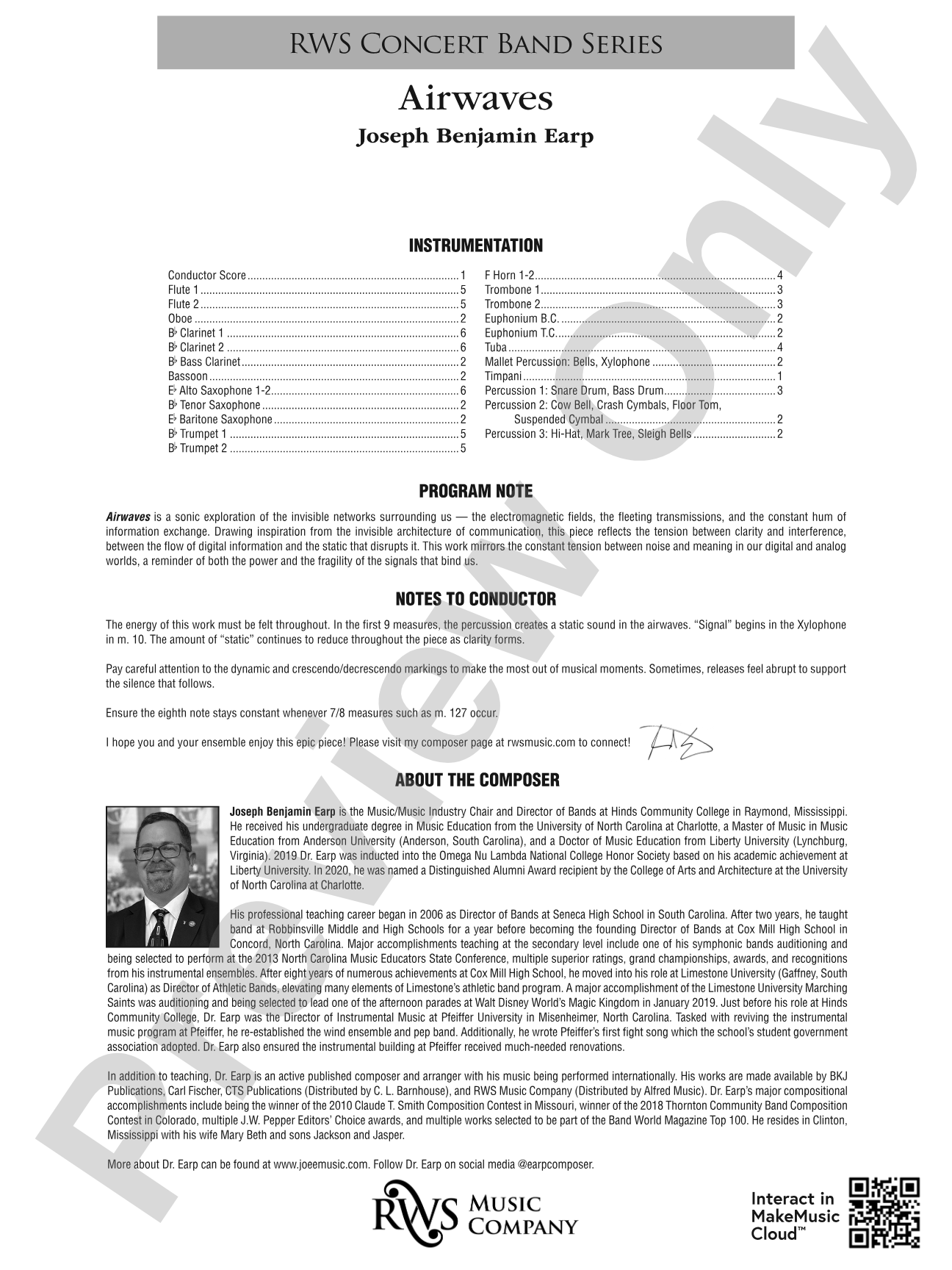 Airwaves: Concert Band Conductor Score & Parts