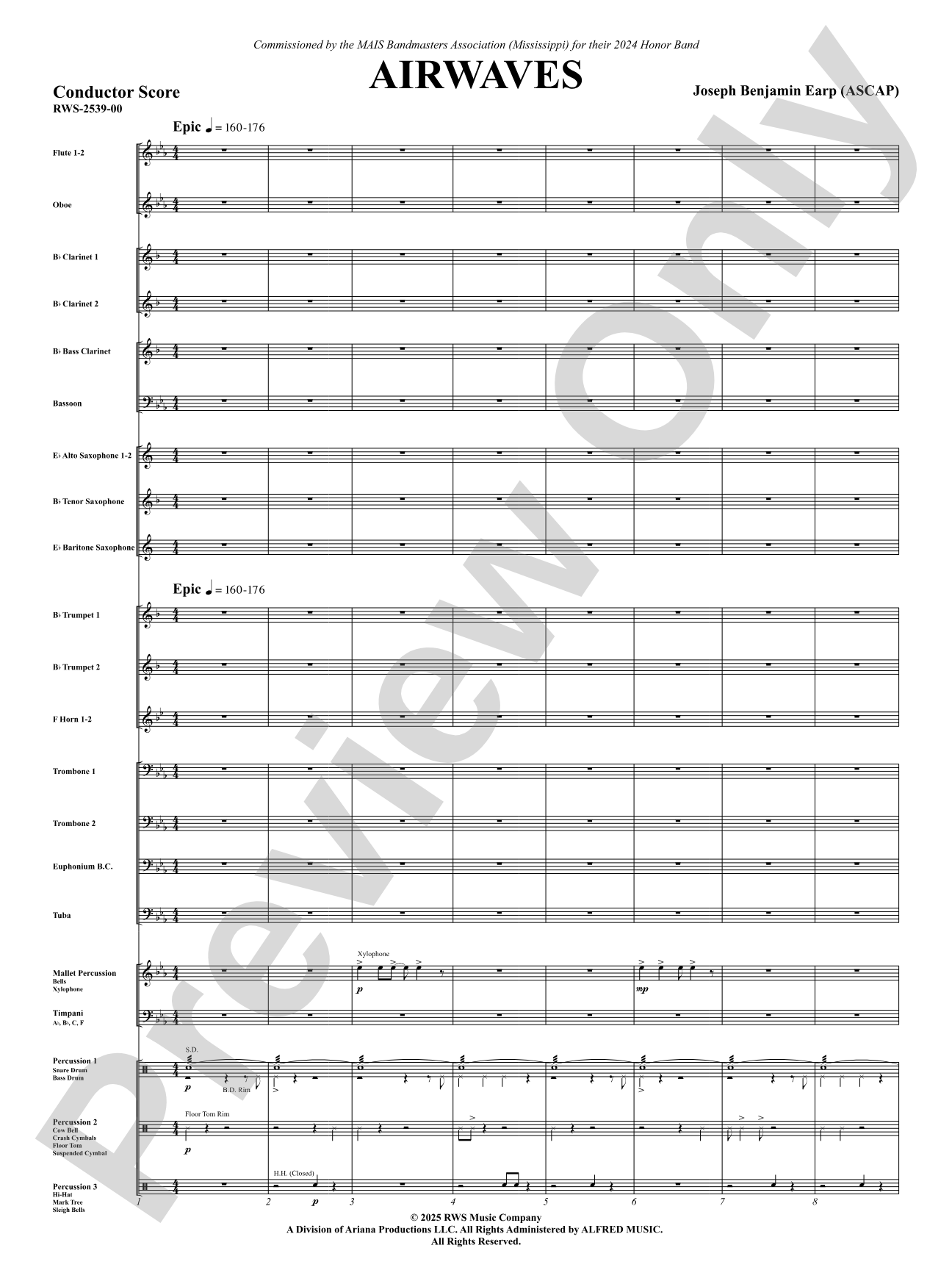 Airwaves: Concert Band Conductor Score & Parts