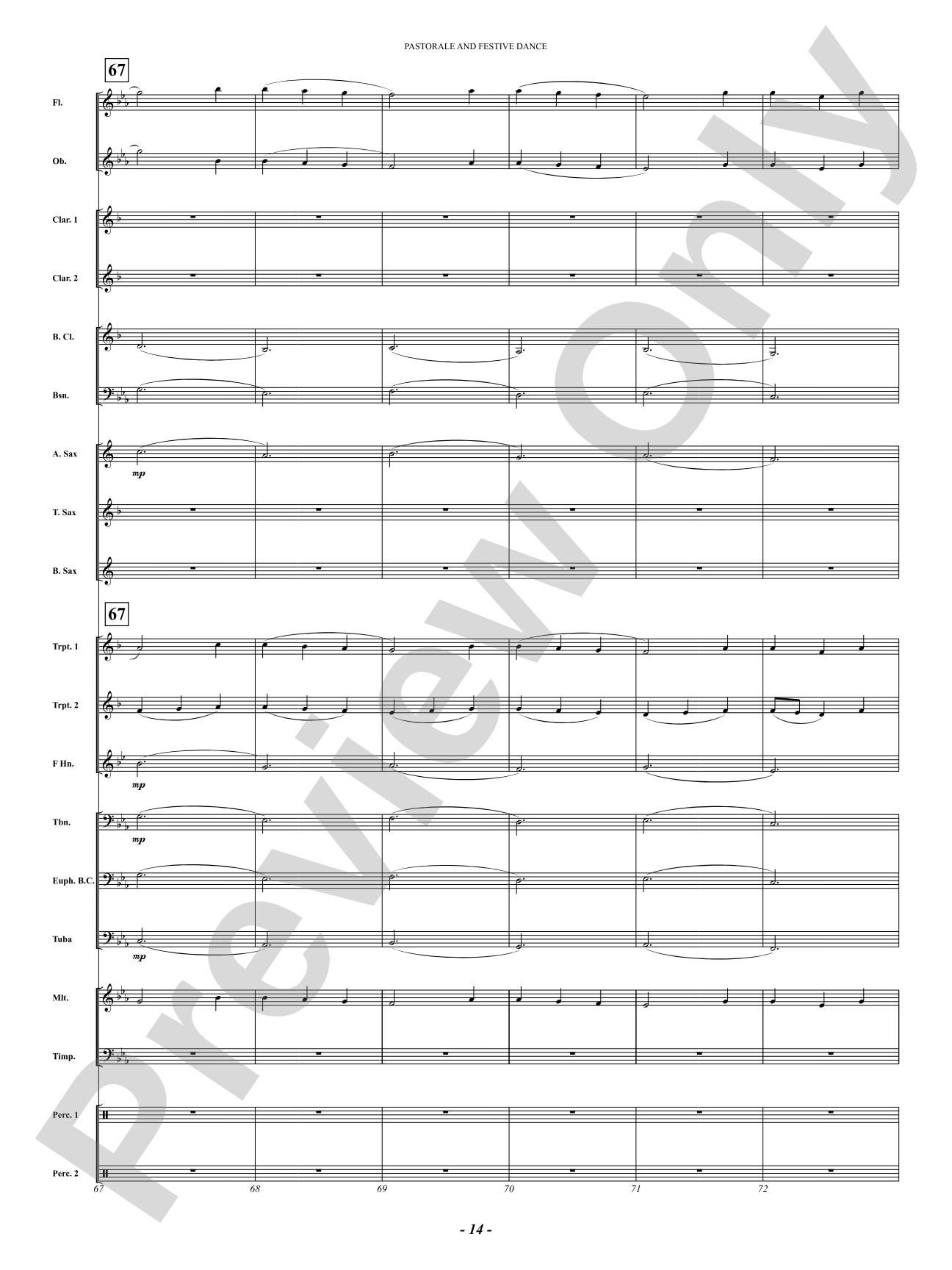Pastorale And Festive Dance: Concert Band Conductor Score & Parts