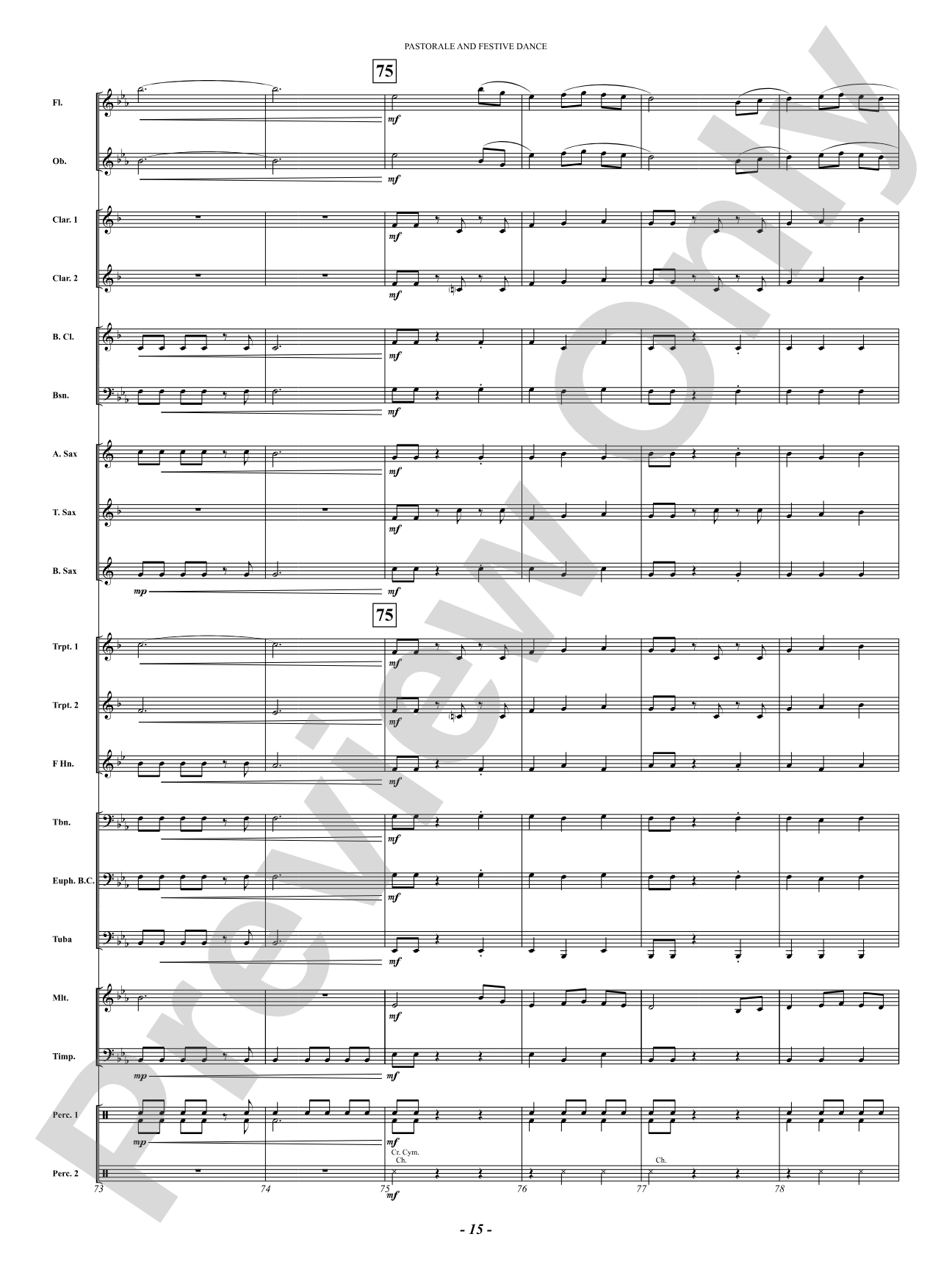 Pastorale And Festive Dance: Concert Band Conductor Score & Parts