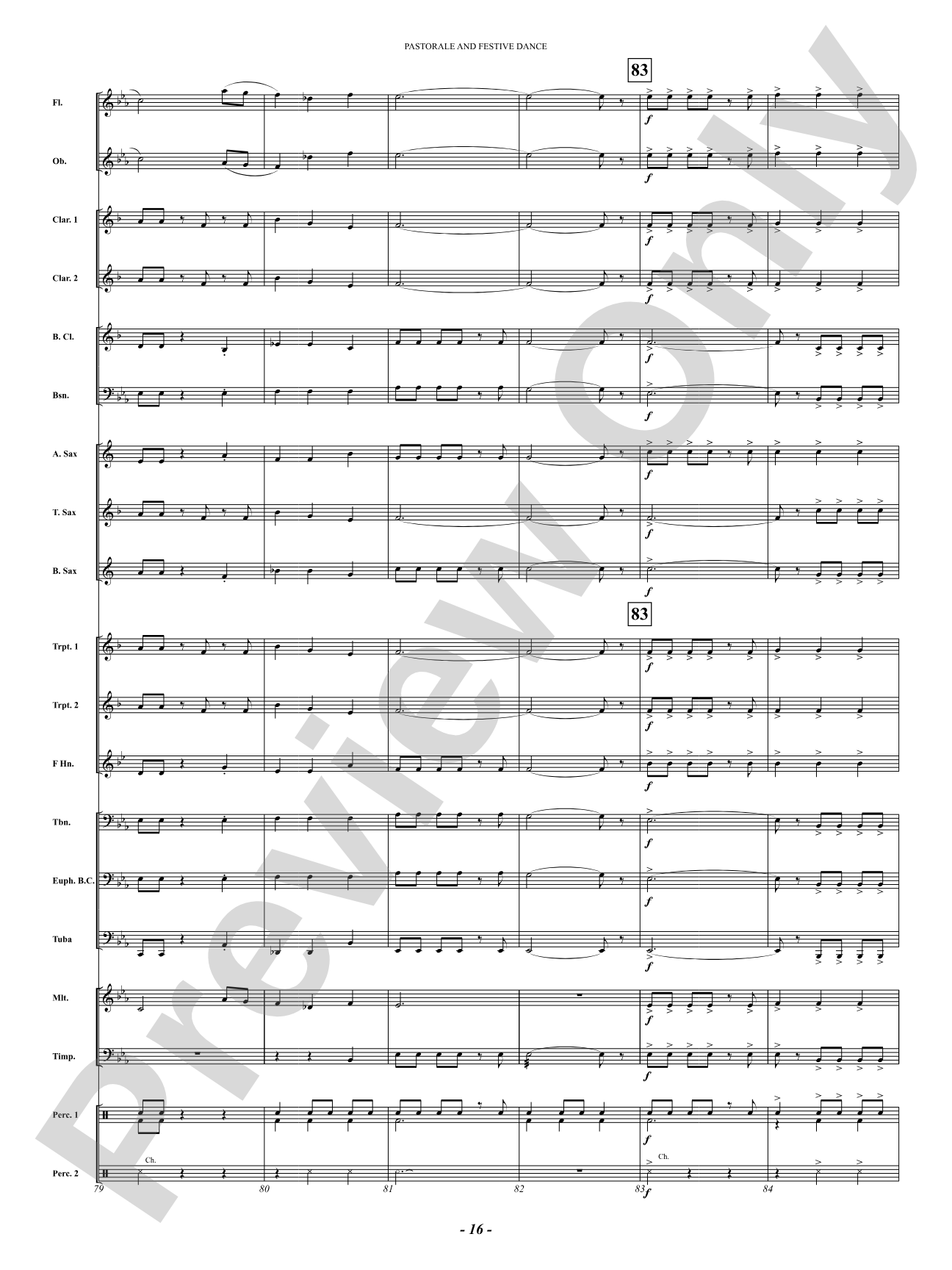 Pastorale And Festive Dance: Concert Band Conductor Score & Parts