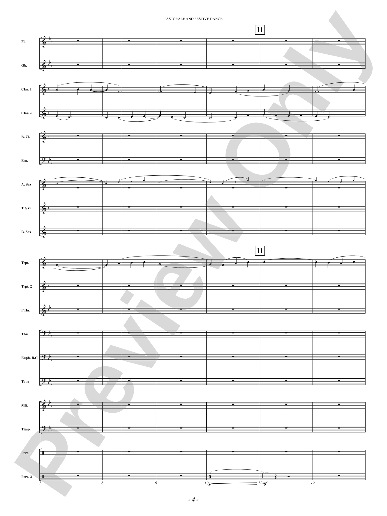 Pastorale And Festive Dance: Concert Band Conductor Score & Parts