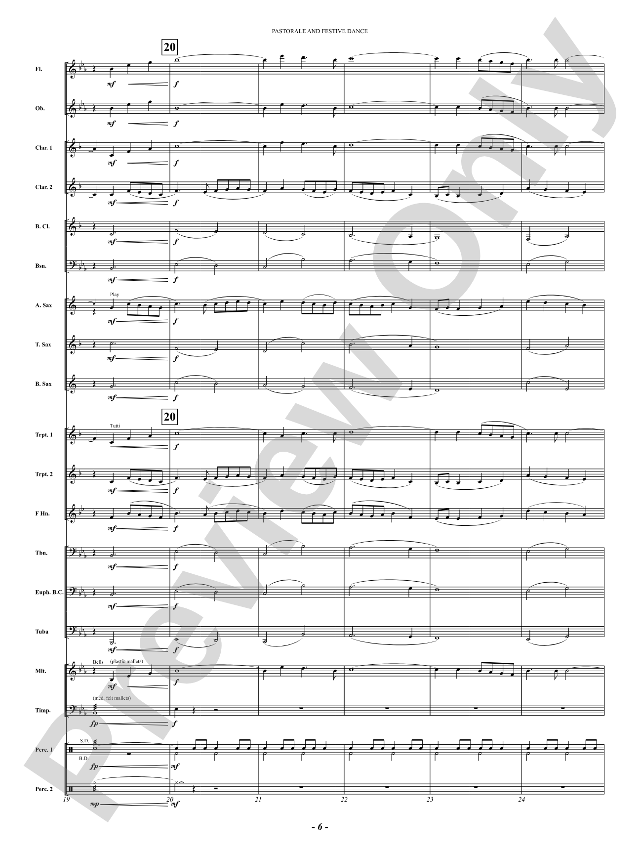 Pastorale And Festive Dance: Concert Band Conductor Score & Parts