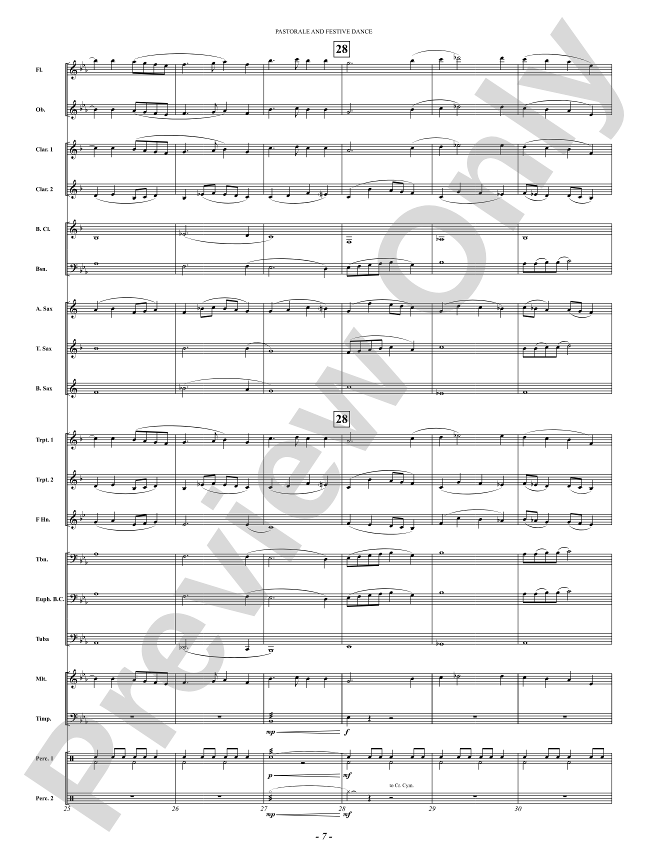 Pastorale And Festive Dance: Concert Band Conductor Score & Parts