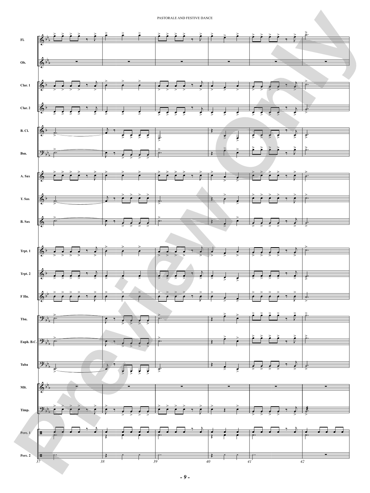 Pastorale And Festive Dance: Concert Band Conductor Score & Parts
