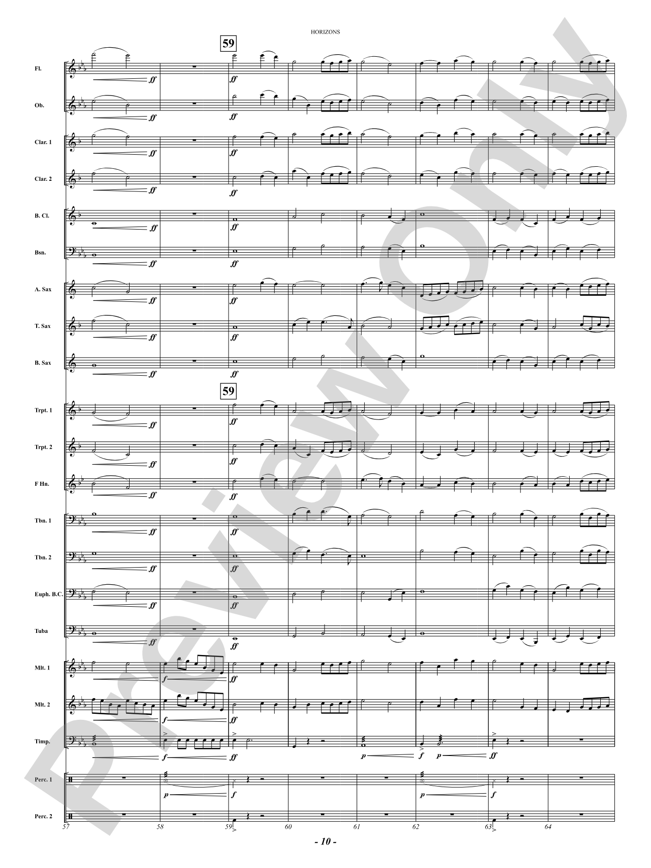 Horizons: Concert Band Conductor Score & Parts
