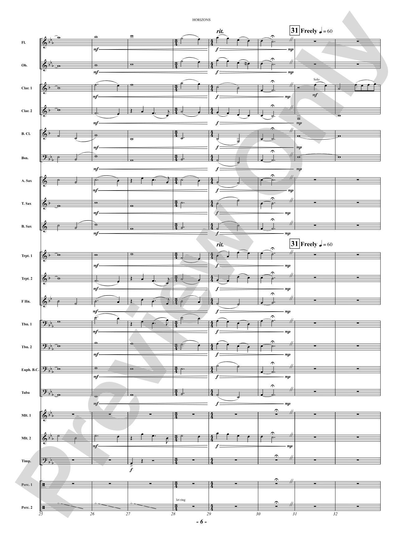 Horizons: Concert Band Conductor Score & Parts