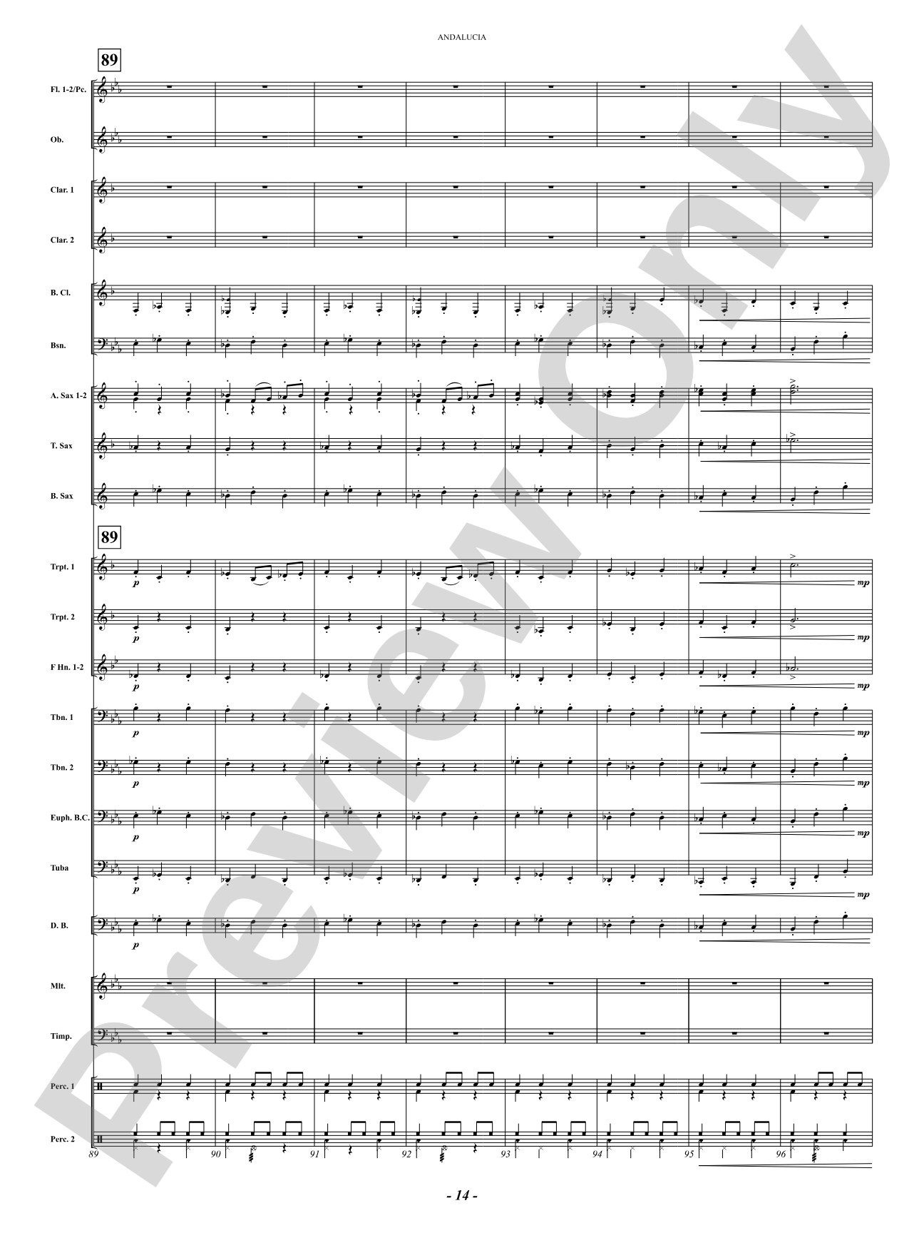 Andalucia: Concert Band Conductor Score & Parts