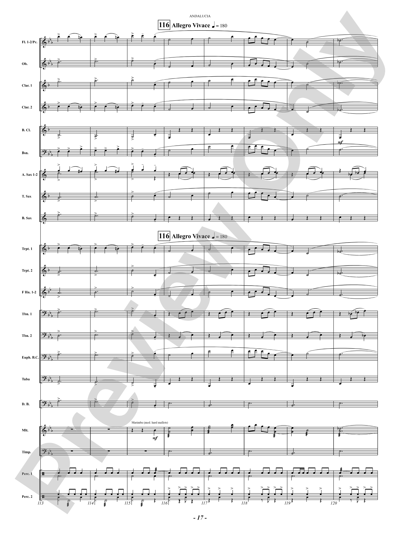 Andalucia: Concert Band Conductor Score & Parts
