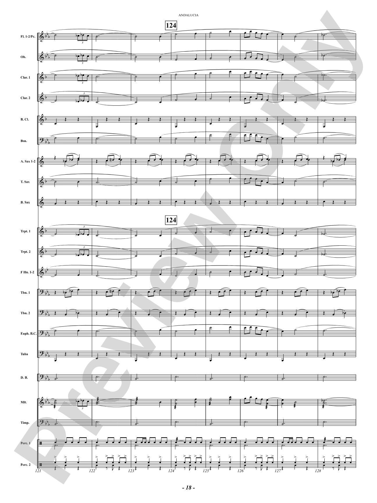 Andalucia: Concert Band Conductor Score & Parts