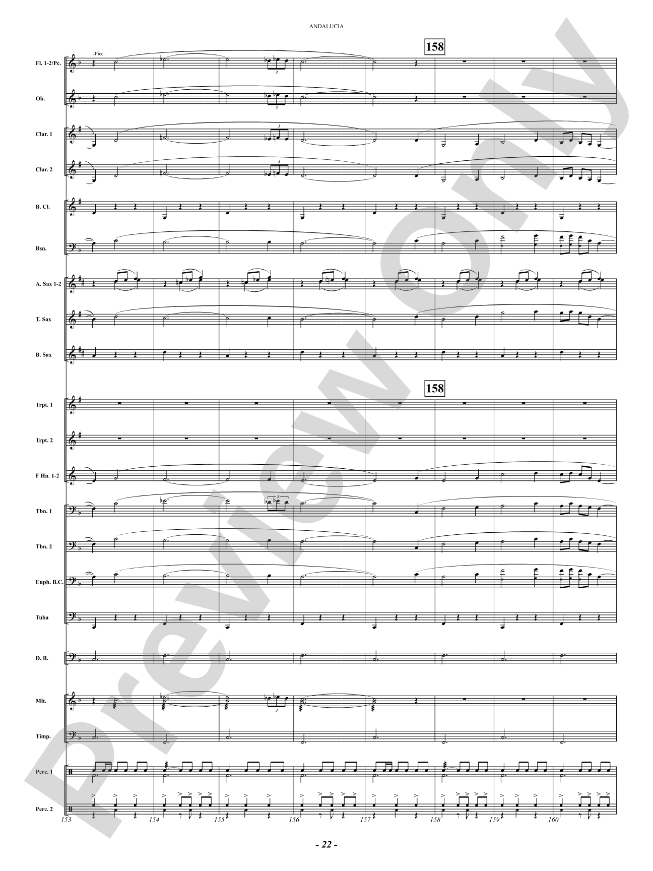 Andalucia: Concert Band Conductor Score & Parts