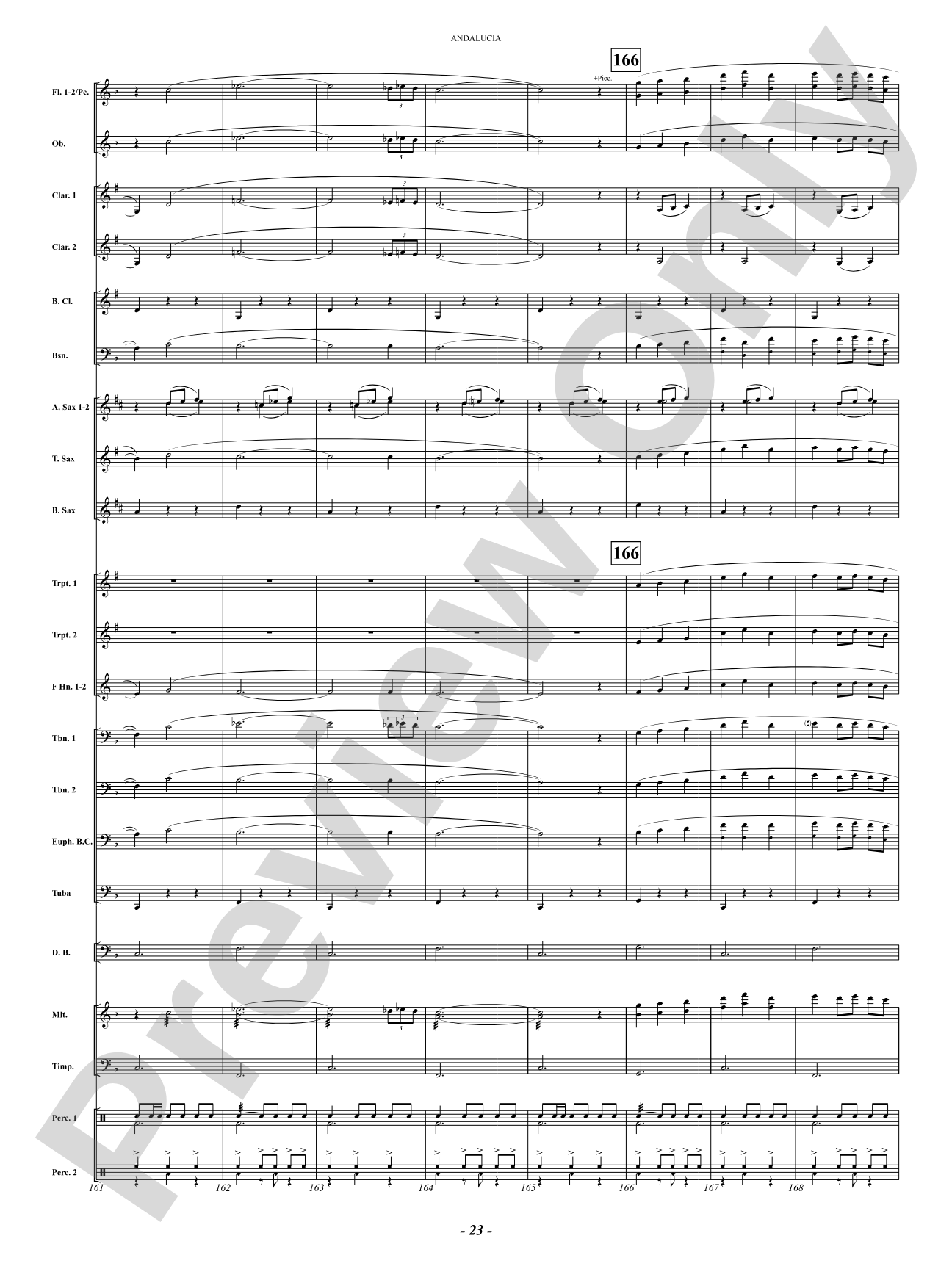 Andalucia: Concert Band Conductor Score & Parts