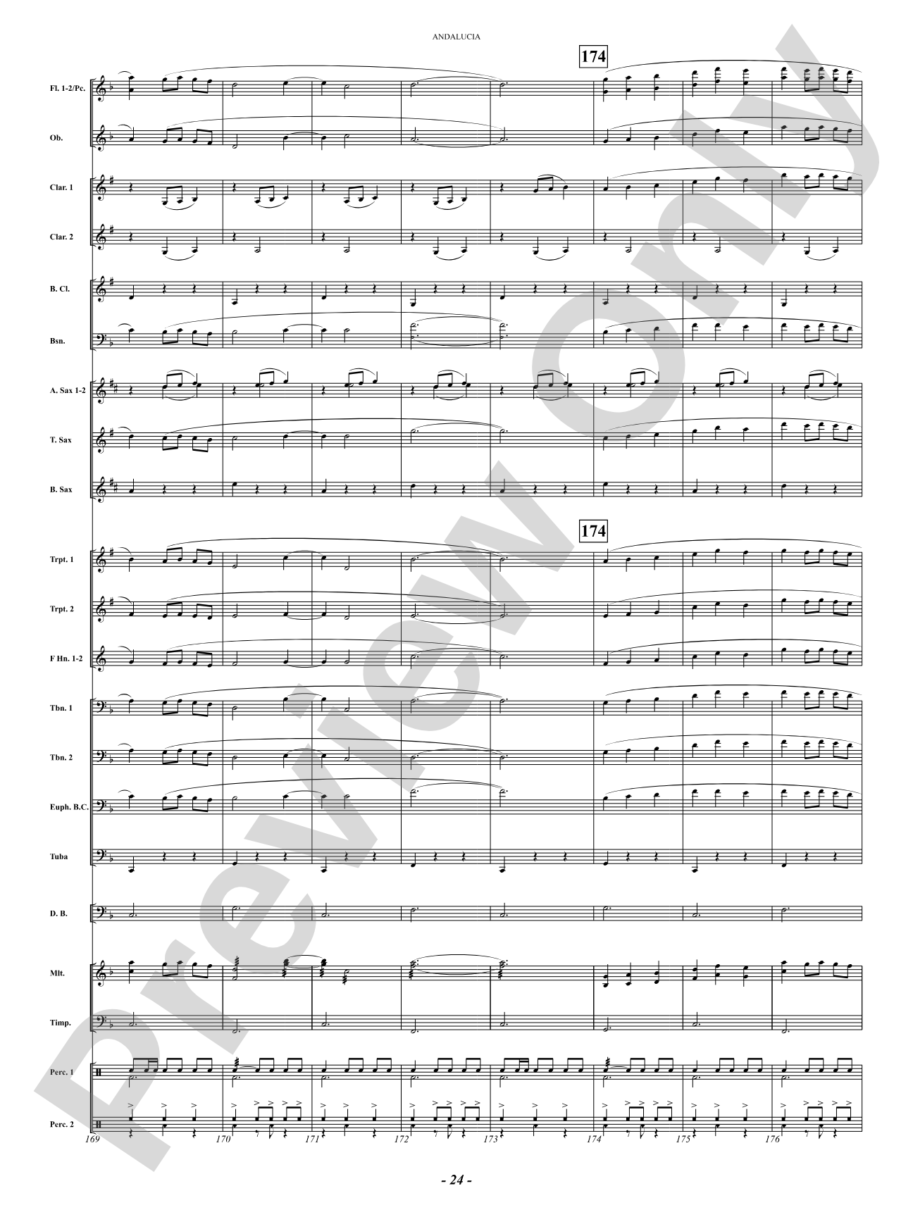 Andalucia: Concert Band Conductor Score & Parts