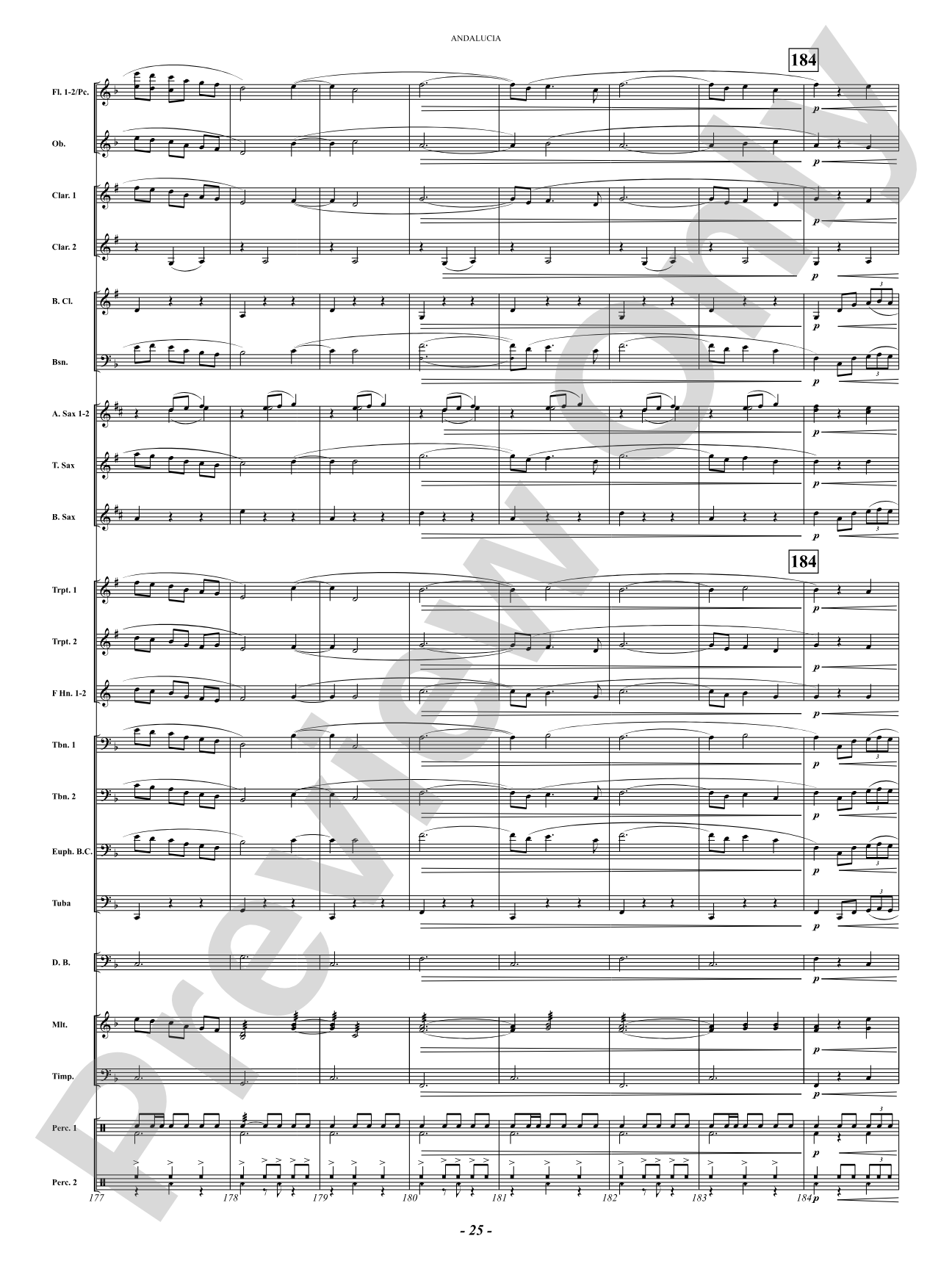 Andalucia: Concert Band Conductor Score & Parts
