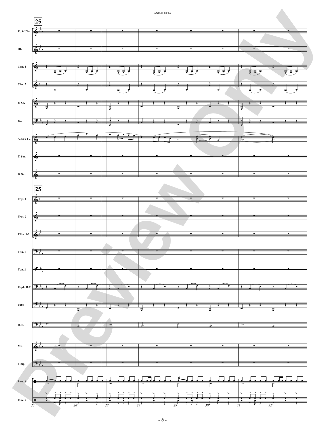 Andalucia: Concert Band Conductor Score & Parts