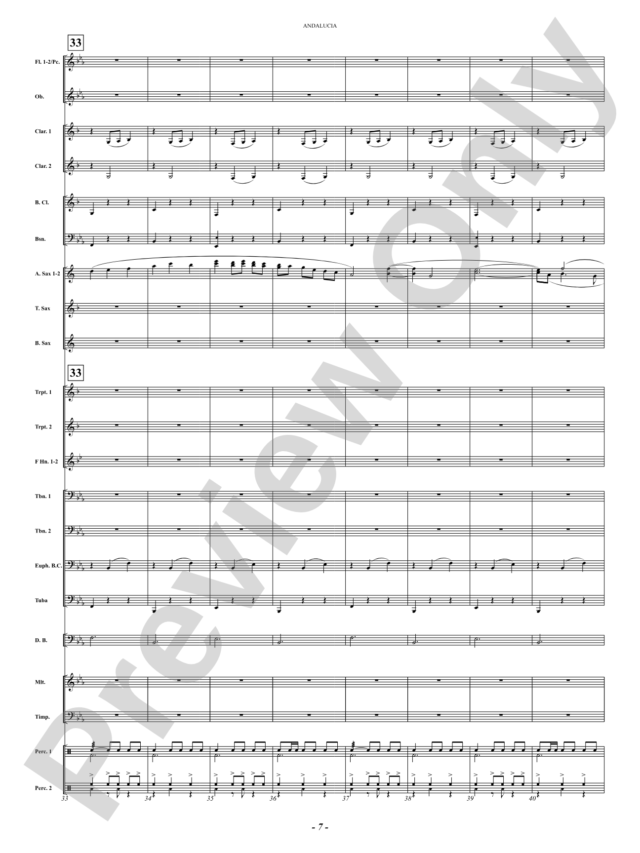 Andalucia: Concert Band Conductor Score & Parts