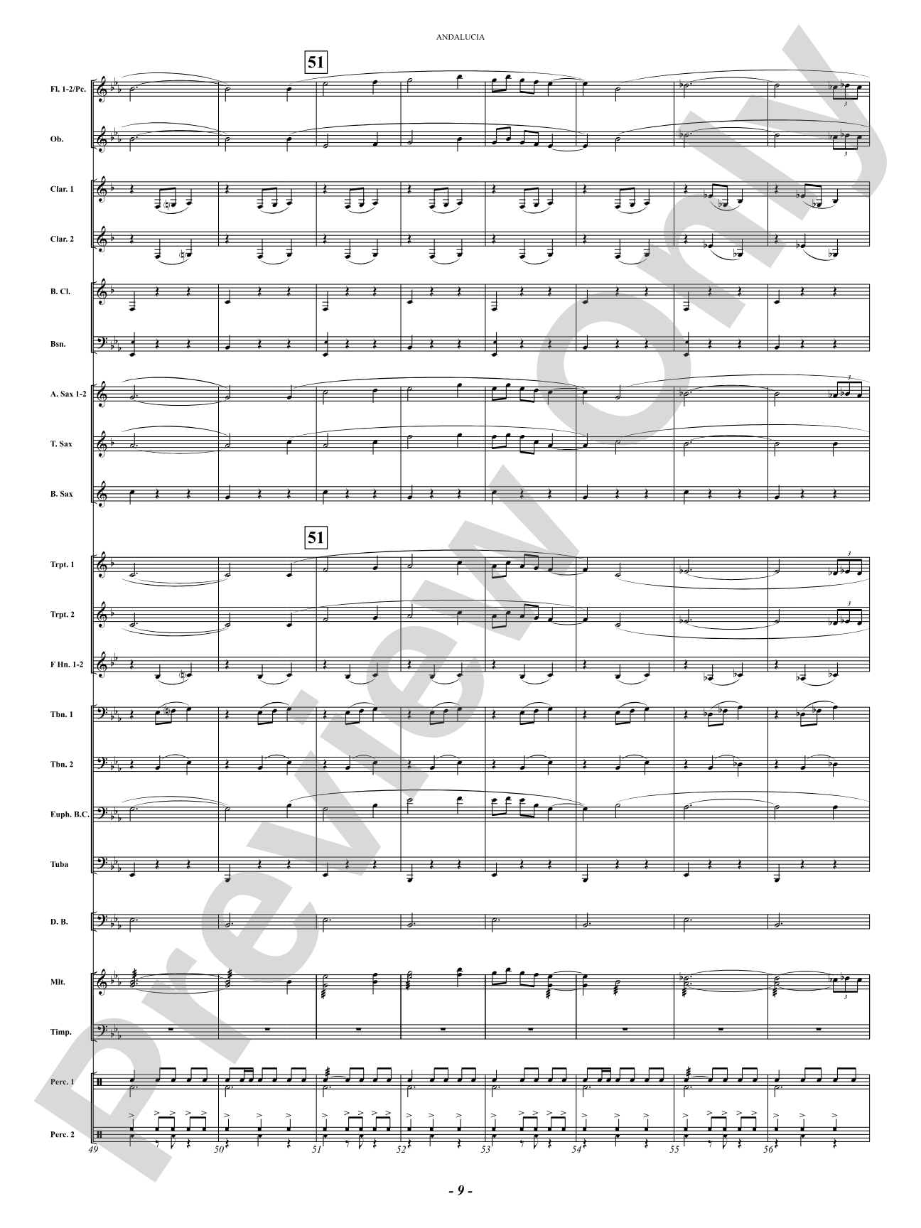 Andalucia: Concert Band Conductor Score & Parts