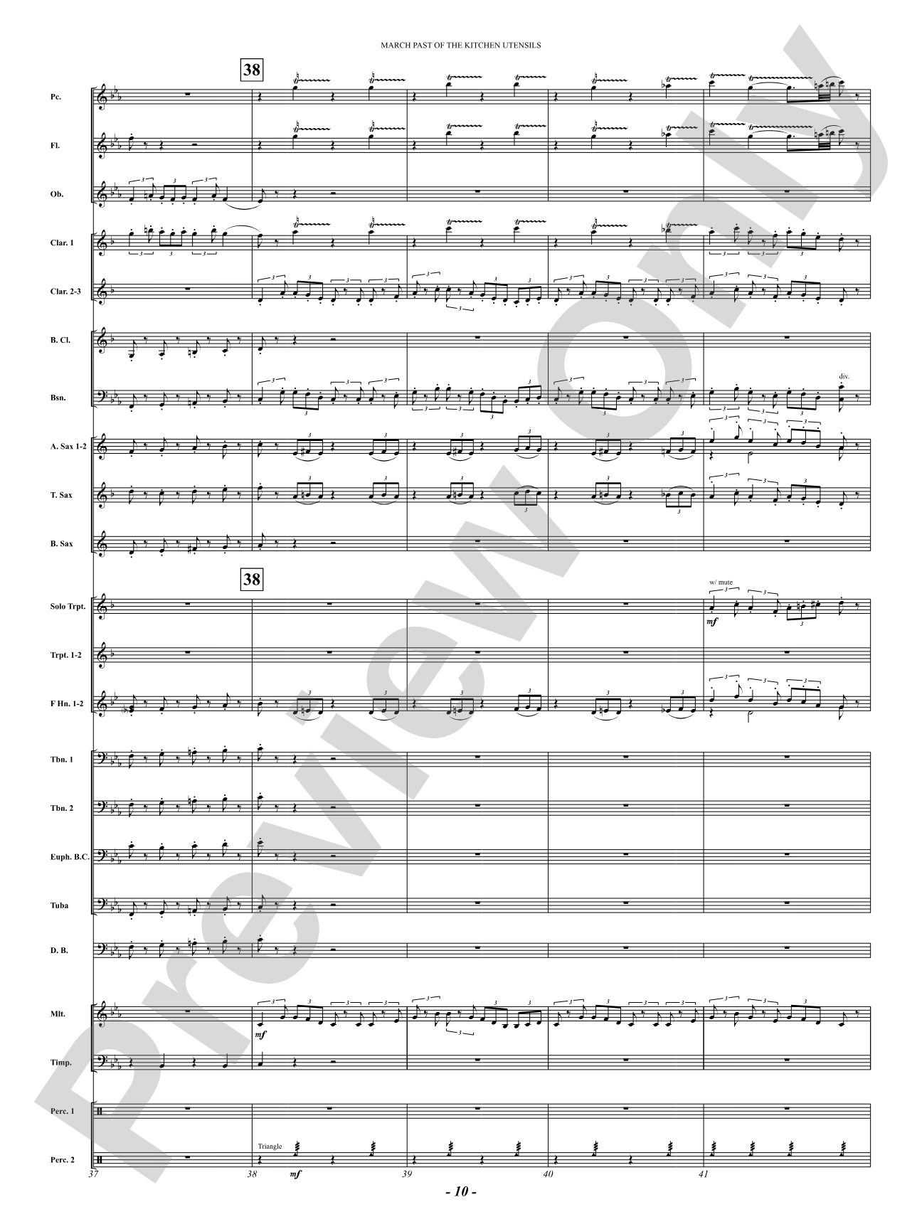 March Past Of The Kitchen Utensils: Concert Band Conductor Score & Parts