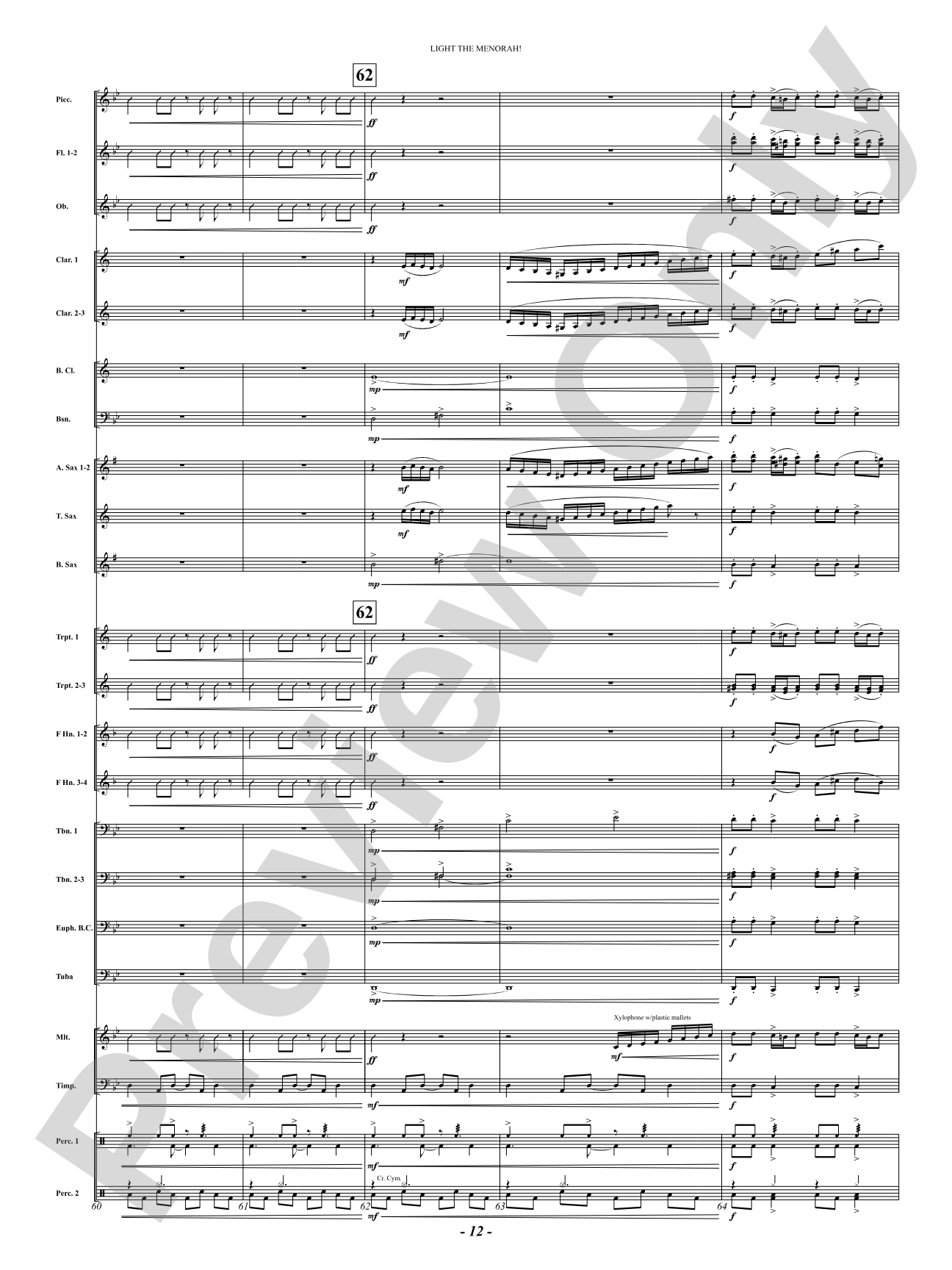 Light The Menorah!: Concert Band Conductor Score & Parts