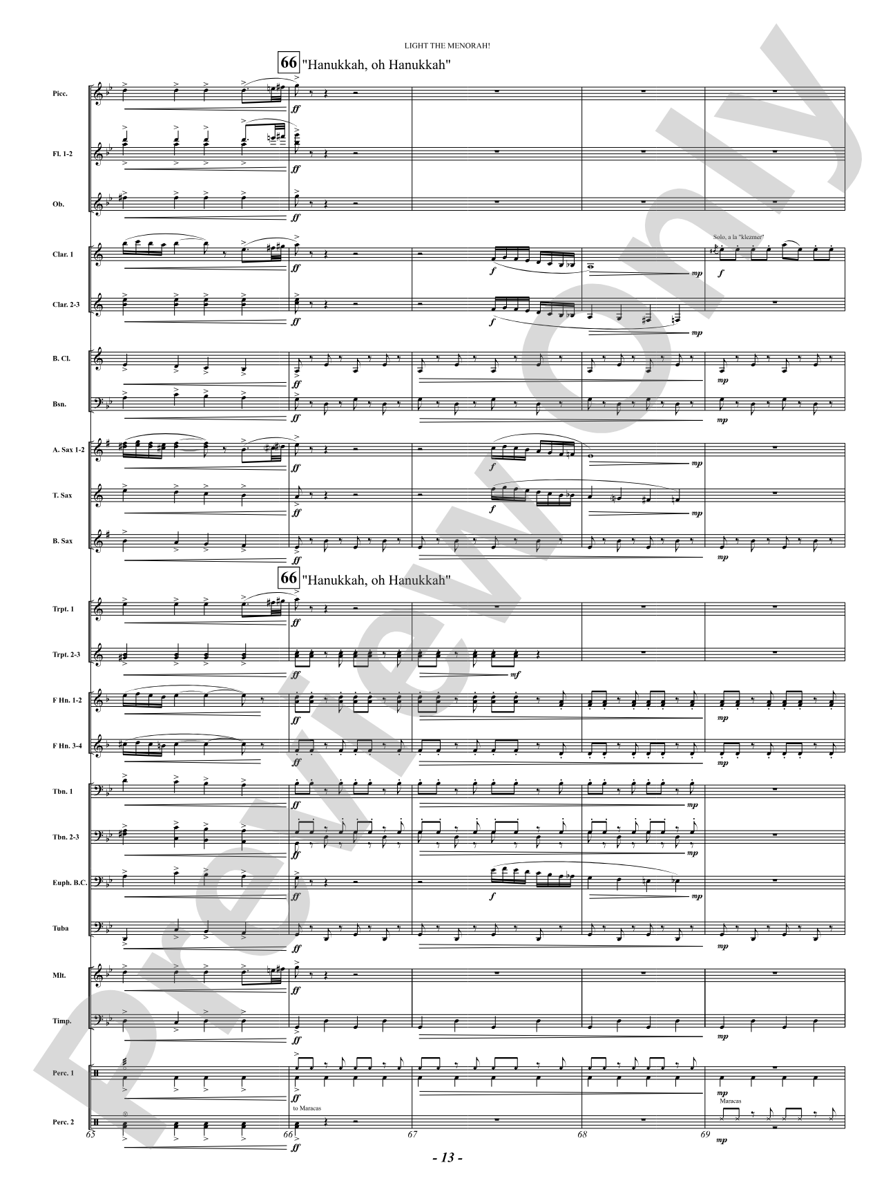 Light The Menorah!: Concert Band Conductor Score & Parts