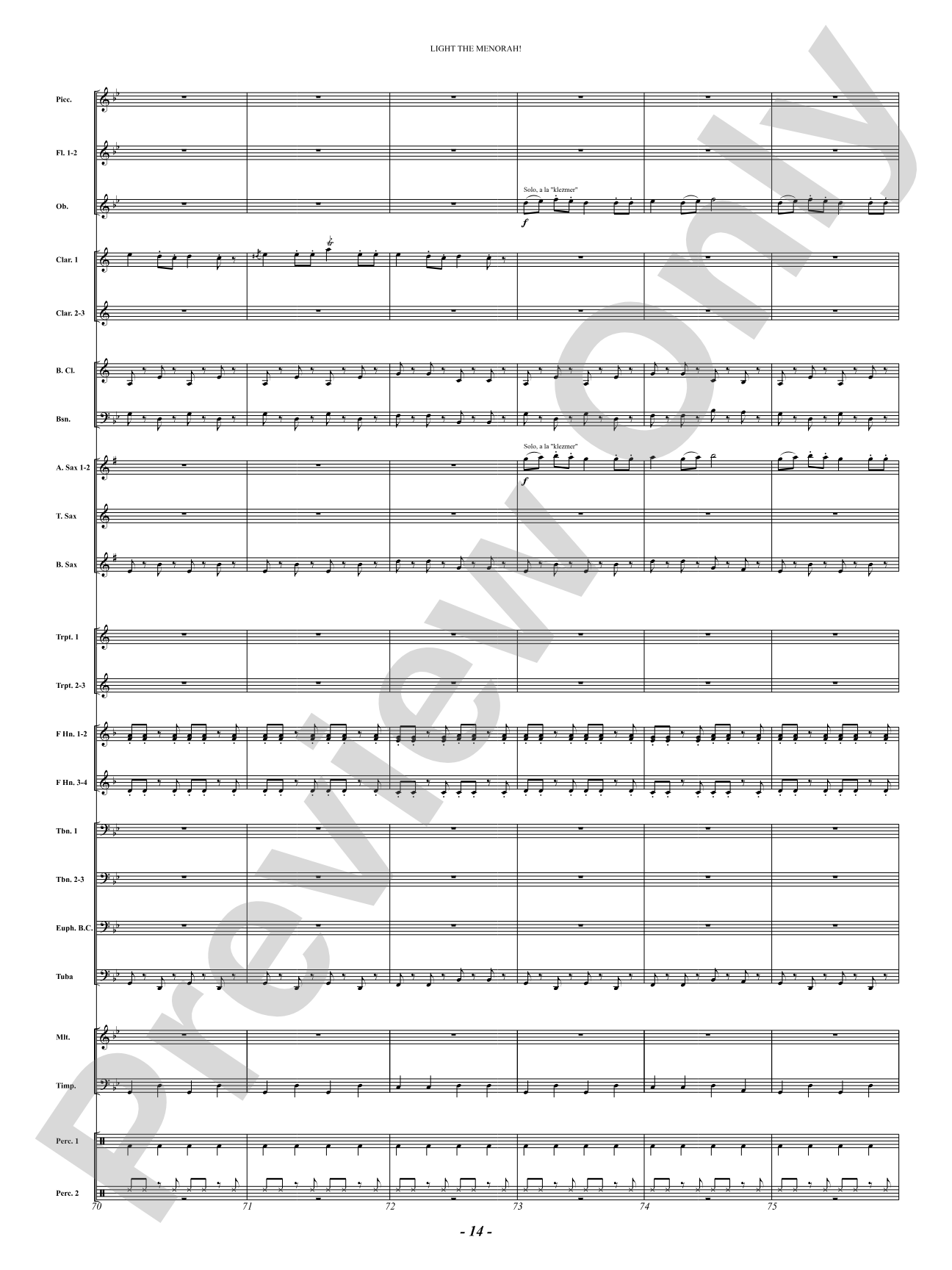 Light The Menorah!: Concert Band Conductor Score & Parts