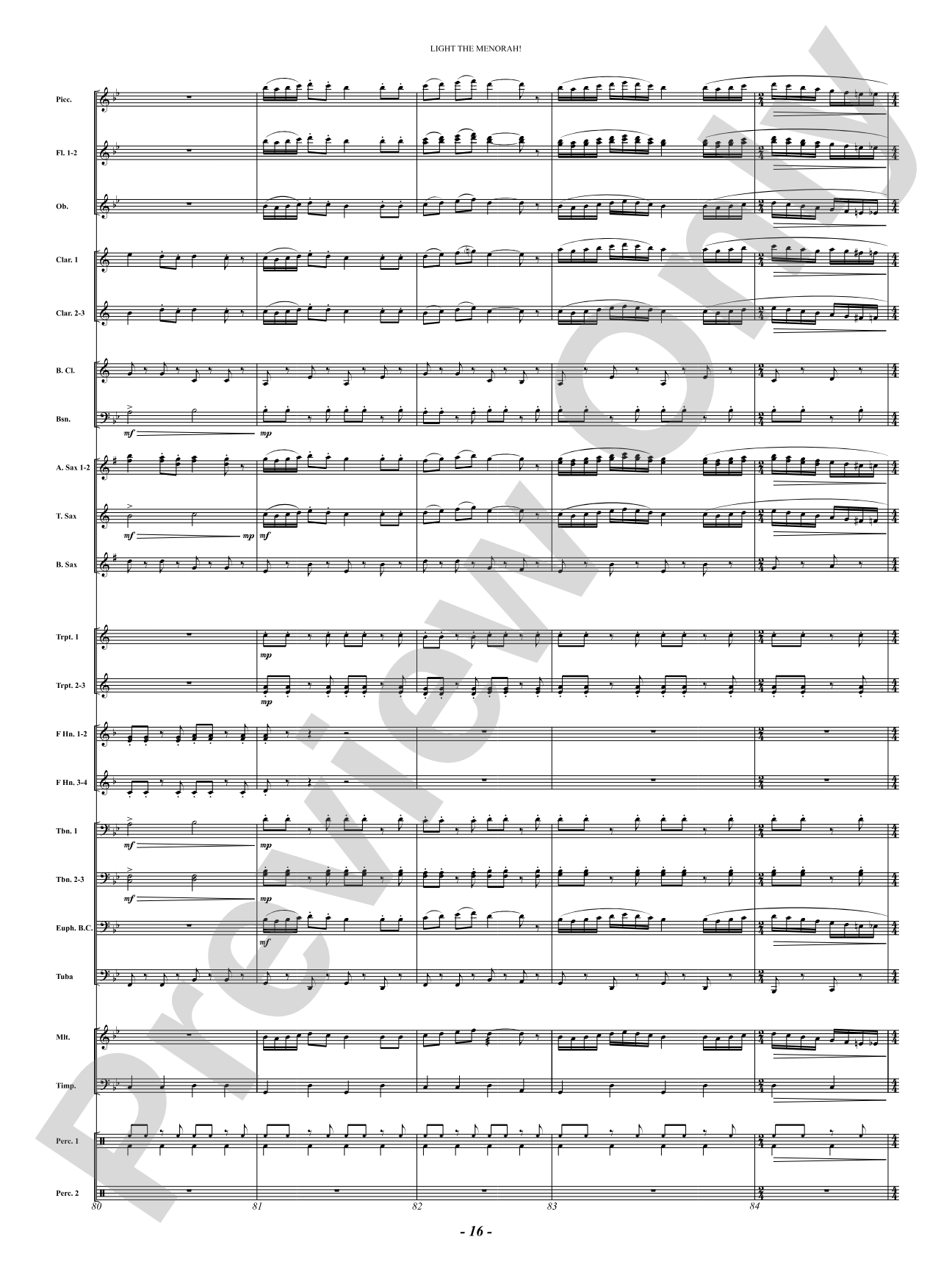 Light The Menorah!: Concert Band Conductor Score & Parts