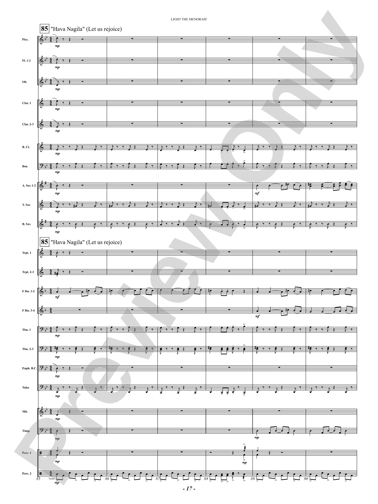 Light The Menorah!: Concert Band Conductor Score & Parts