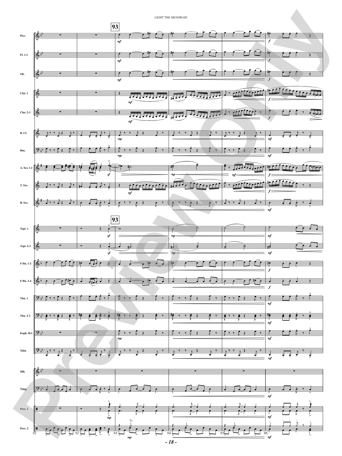 Light The Menorah!: Concert Band Conductor Score & Parts