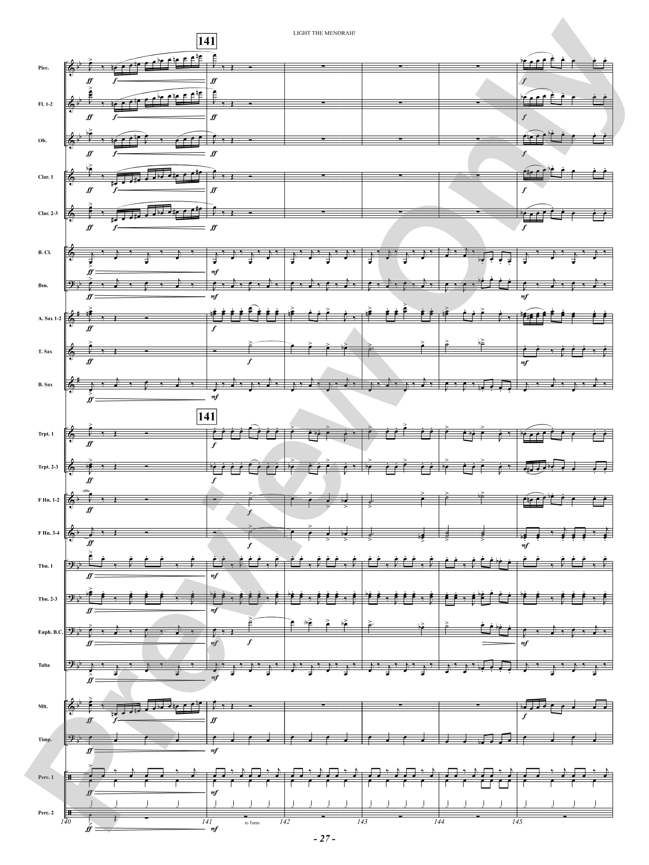 Light The Menorah!: Concert Band Conductor Score & Parts