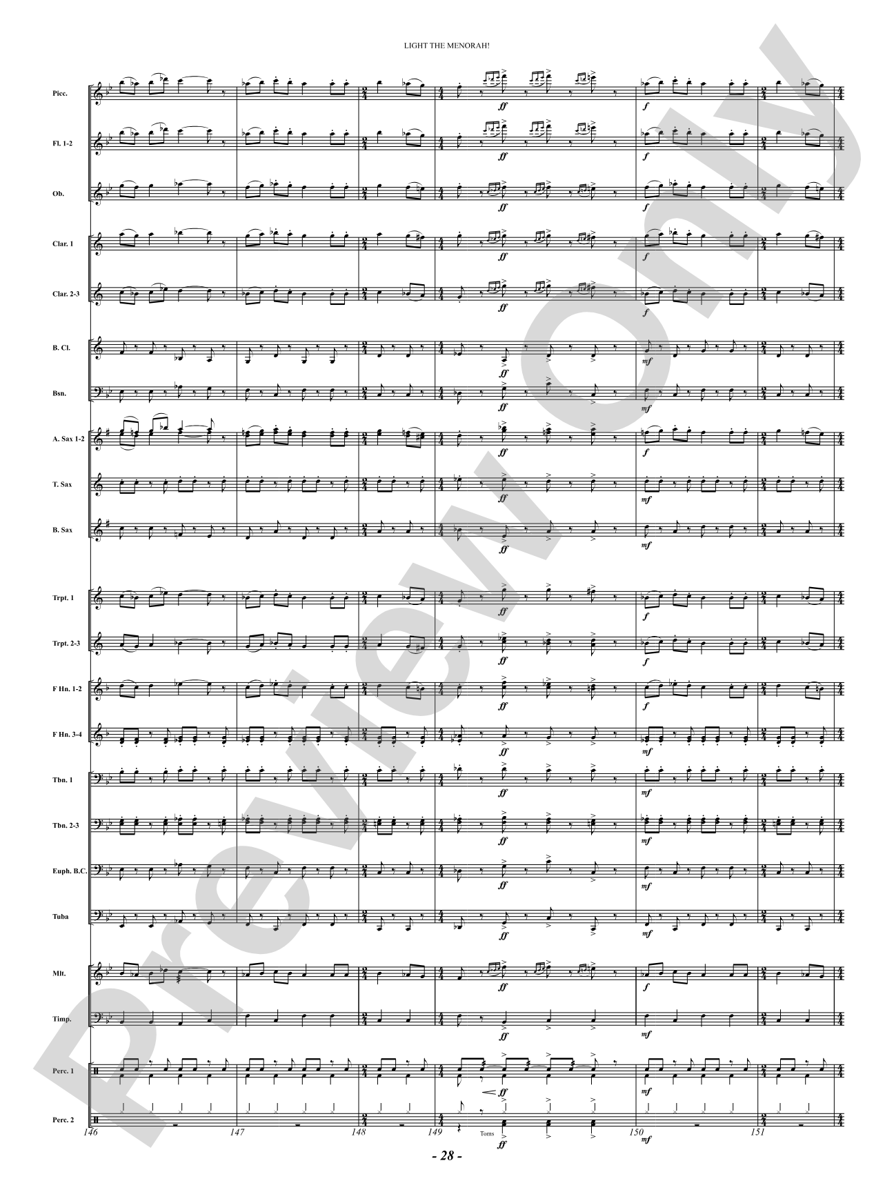 Light The Menorah!: Concert Band Conductor Score & Parts