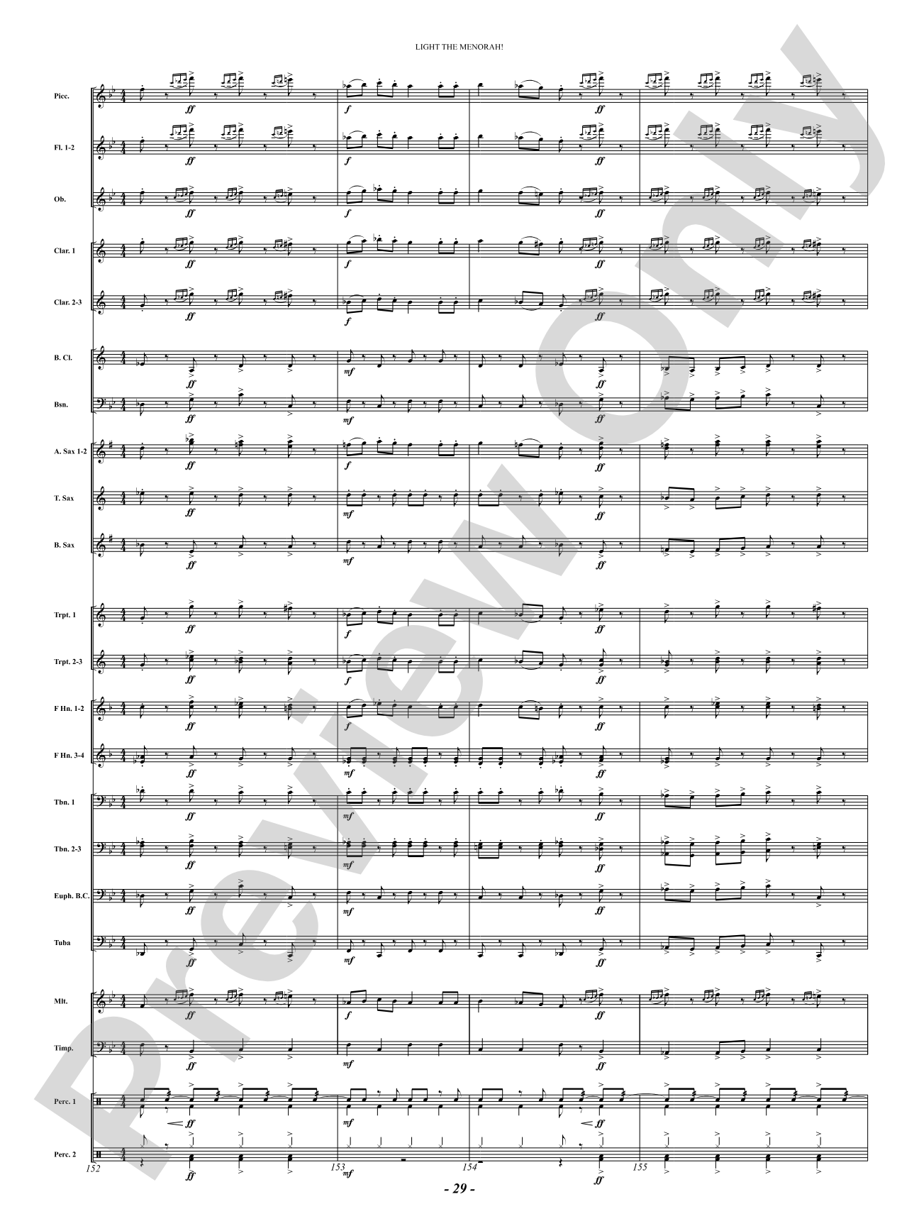 Light The Menorah!: Concert Band Conductor Score & Parts