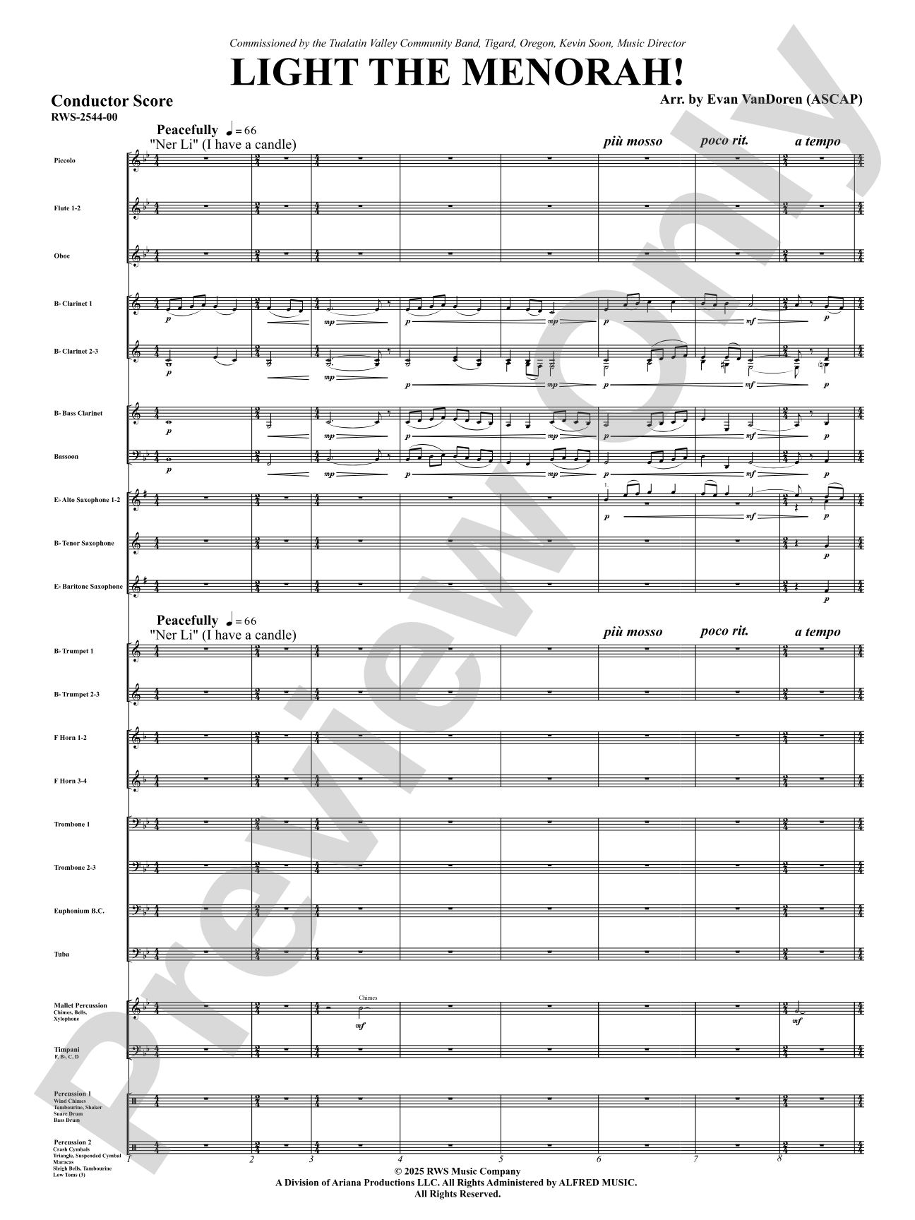 Light The Menorah!: Concert Band Conductor Score & Parts