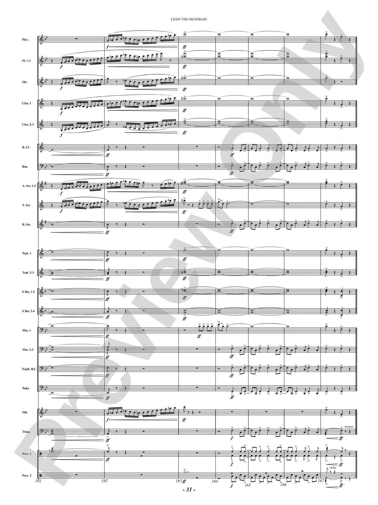 Light The Menorah!: Concert Band Conductor Score & Parts