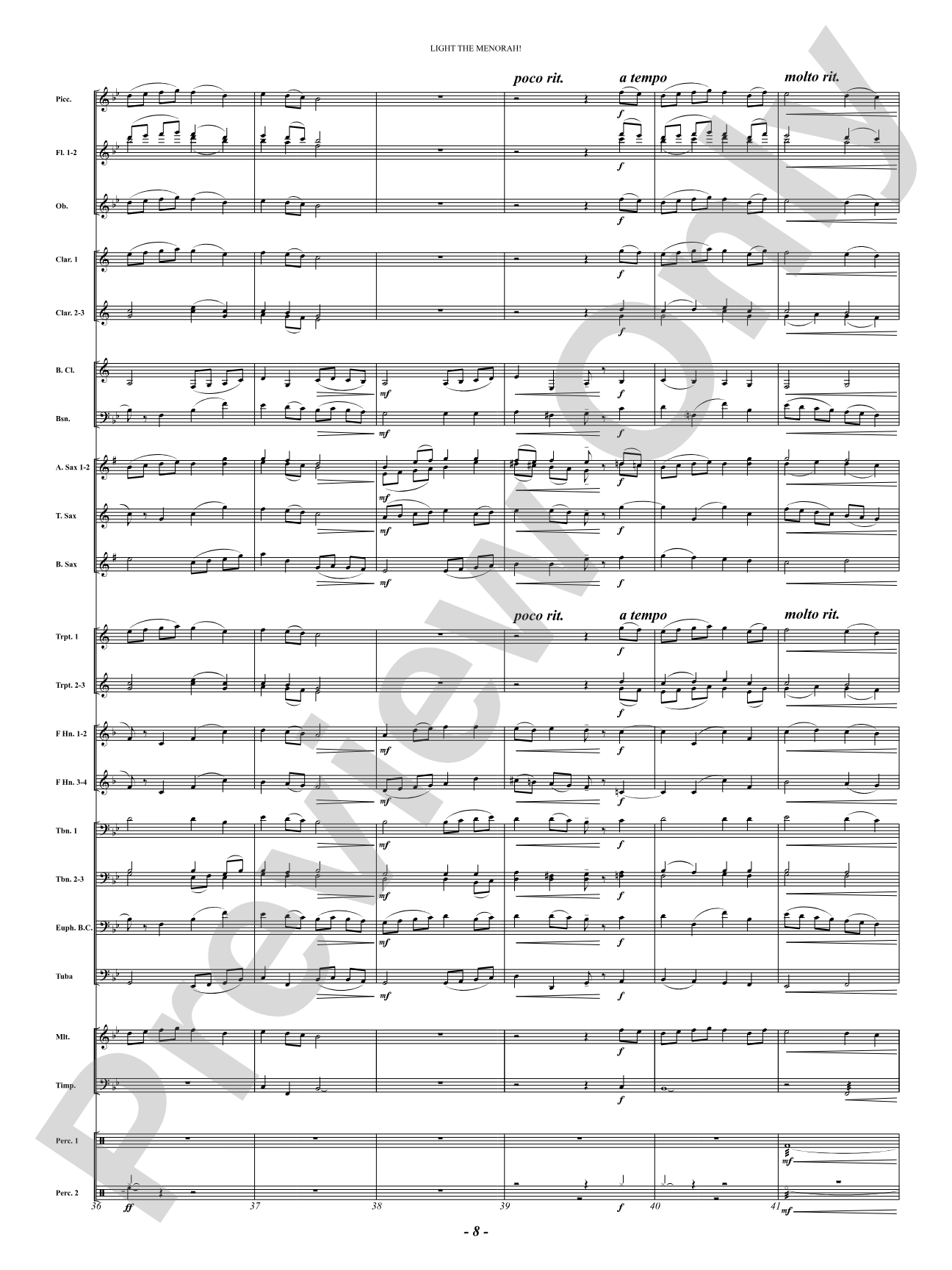Light The Menorah!: Concert Band Conductor Score & Parts