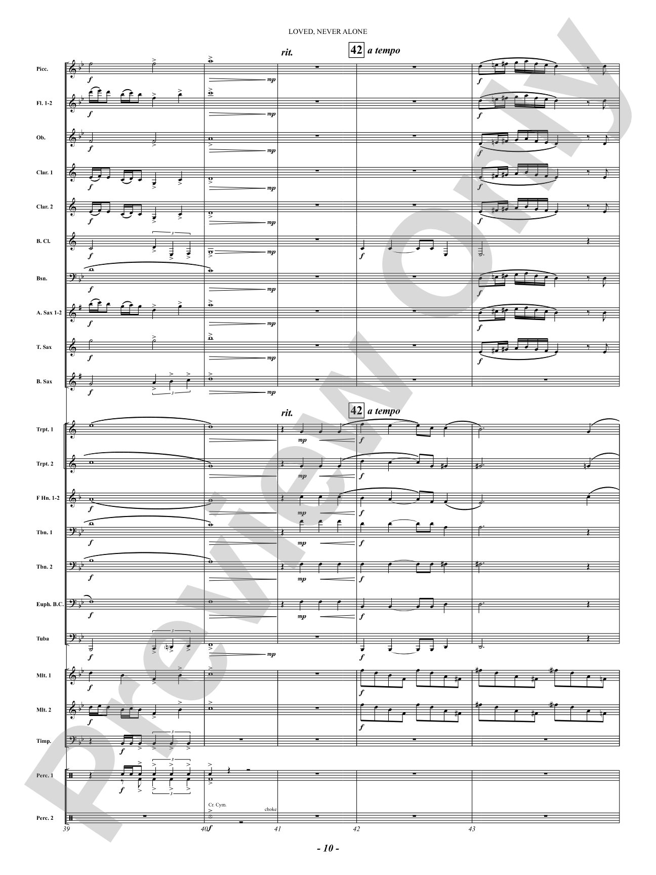 Loved, Never Alone: Concert Band Conductor Score & Parts