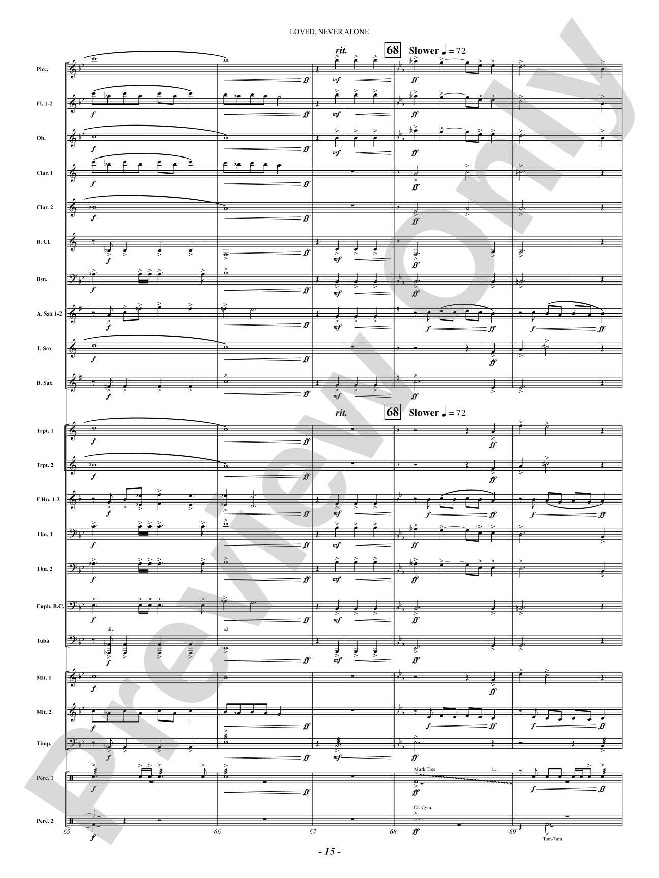 Loved, Never Alone: Concert Band Conductor Score & Parts