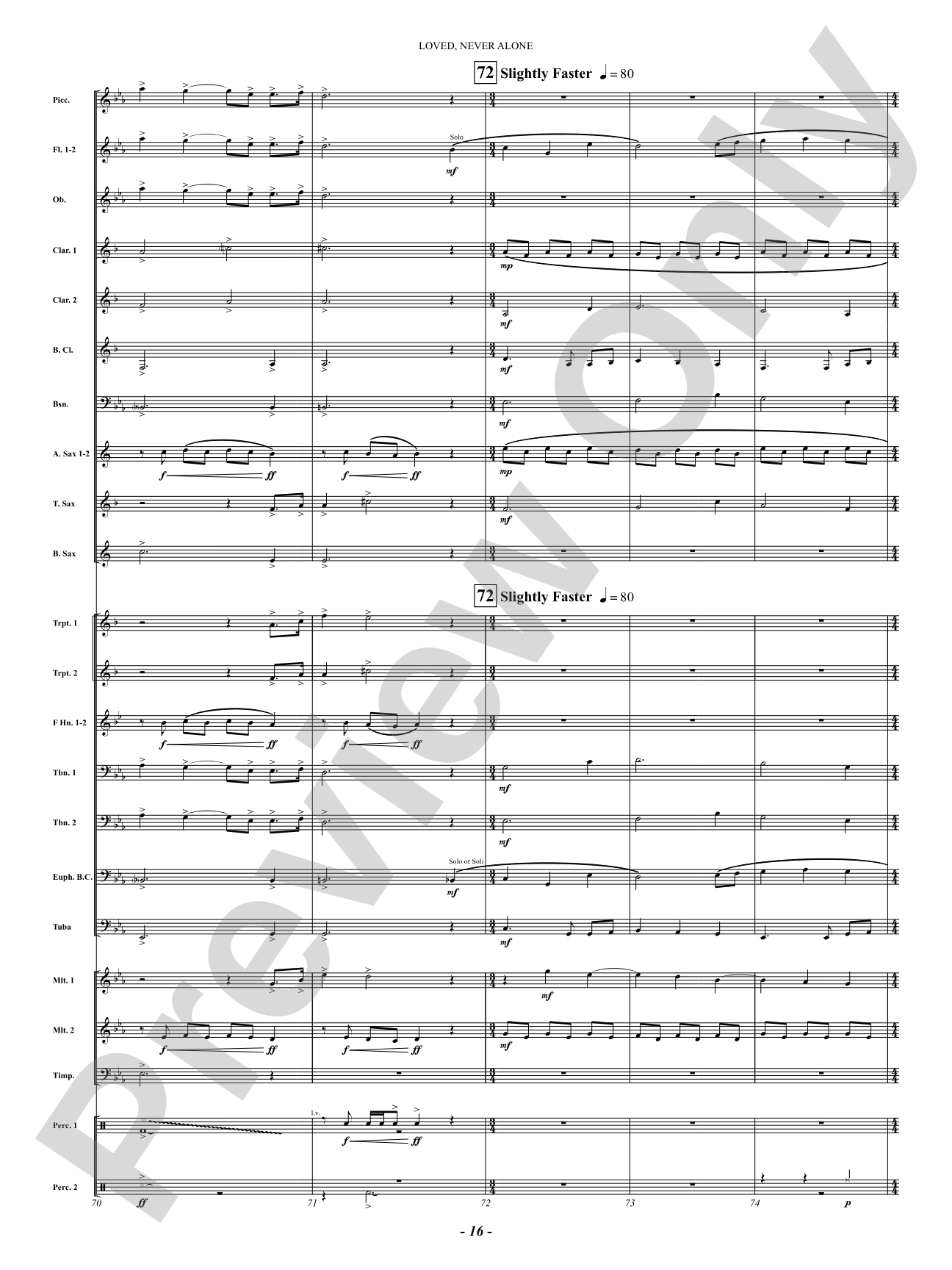 Loved, Never Alone: Concert Band Conductor Score & Parts