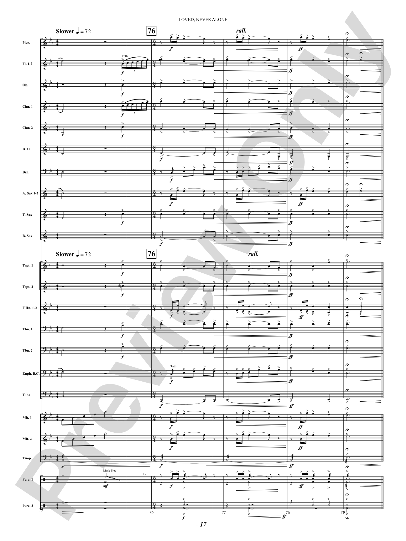 Loved, Never Alone: Concert Band Conductor Score & Parts
