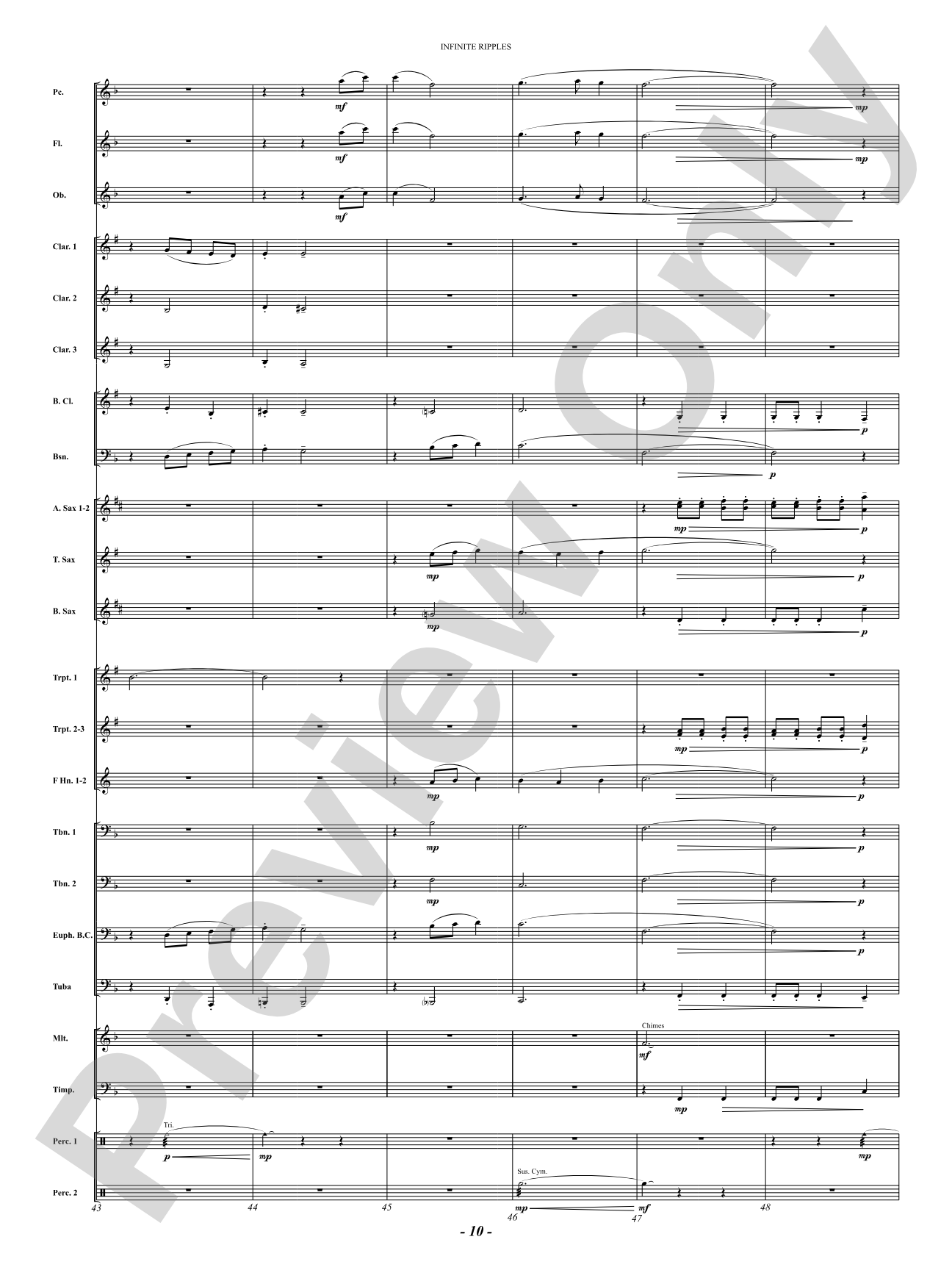 Infinite Ripples: Concert Band Conductor Score & Parts