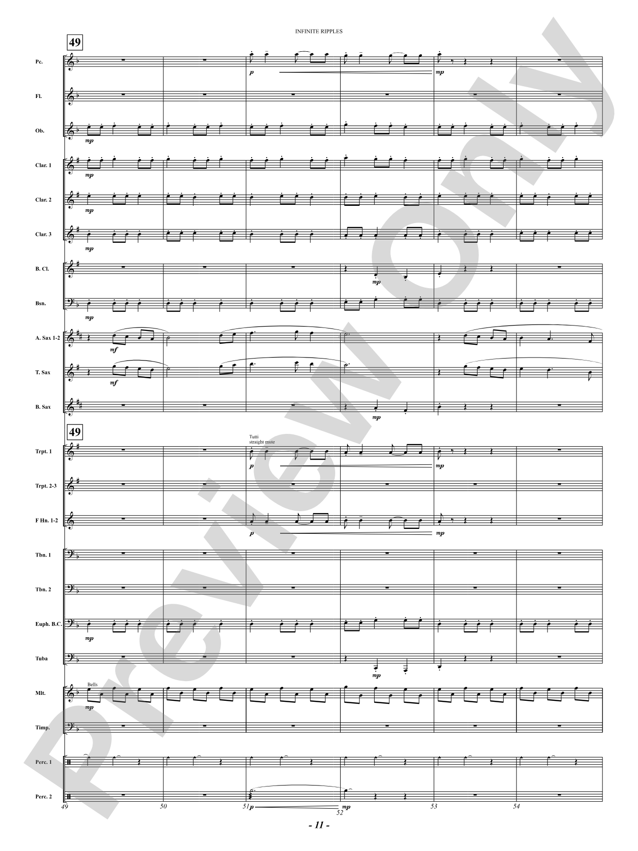 Infinite Ripples: Concert Band Conductor Score & Parts