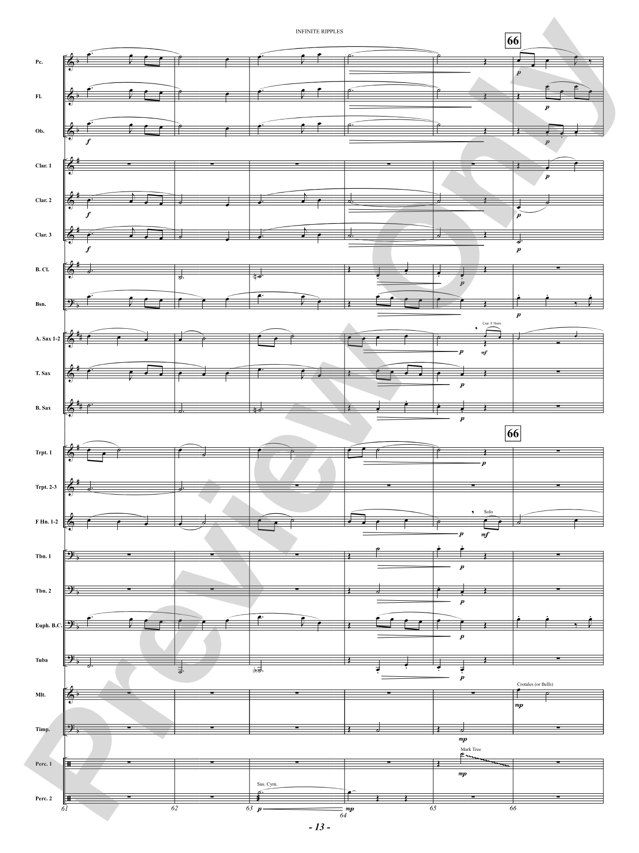 Infinite Ripples: Concert Band Conductor Score & Parts