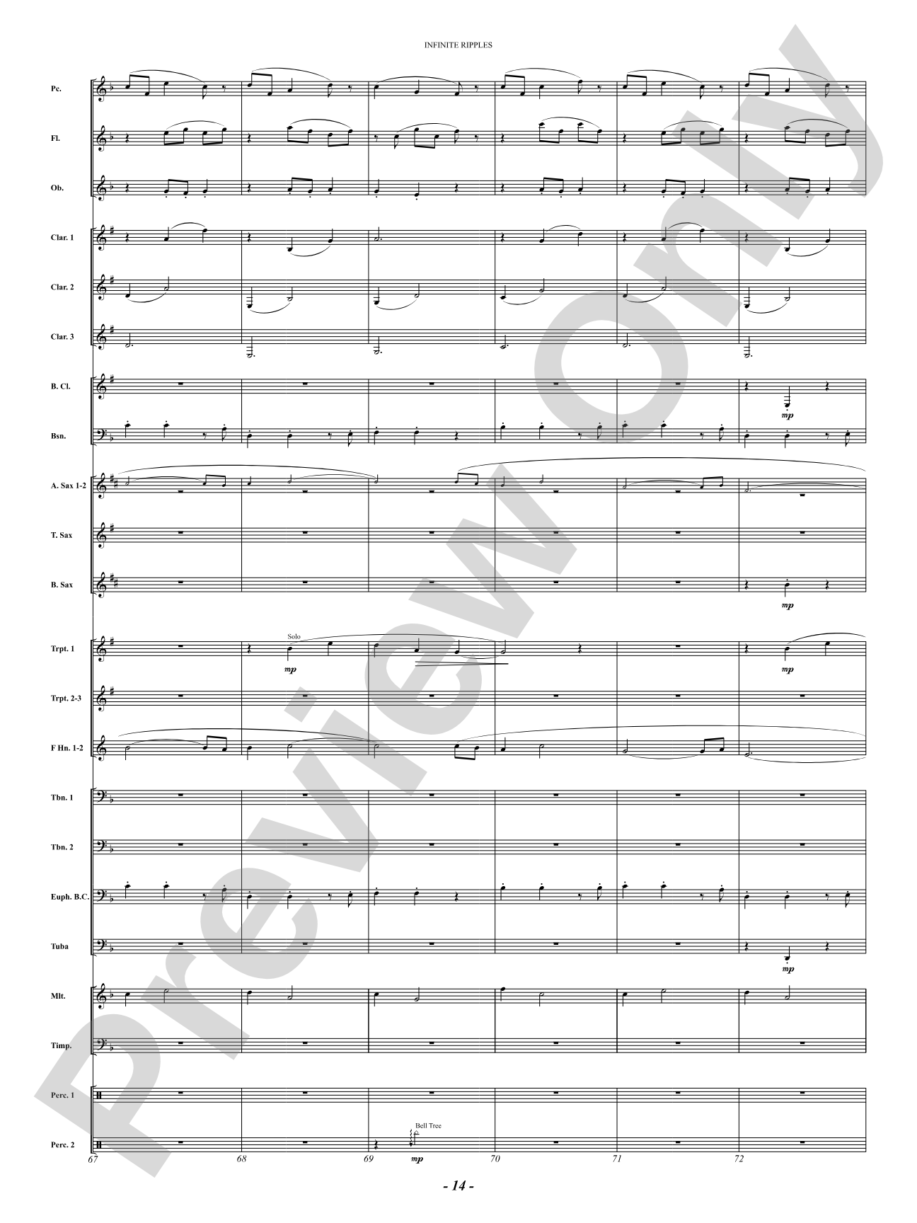 Infinite Ripples: Concert Band Conductor Score & Parts