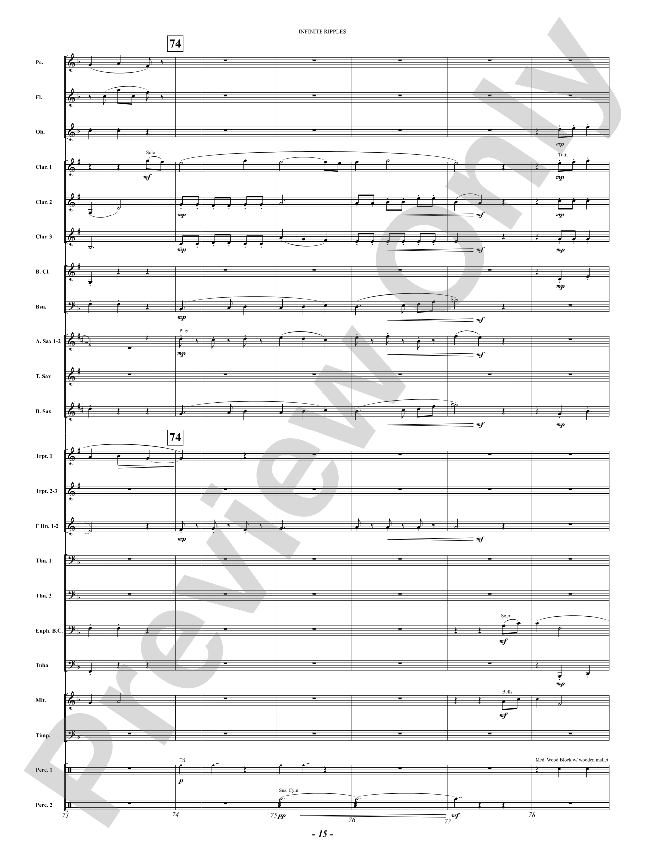 Infinite Ripples: Concert Band Conductor Score & Parts