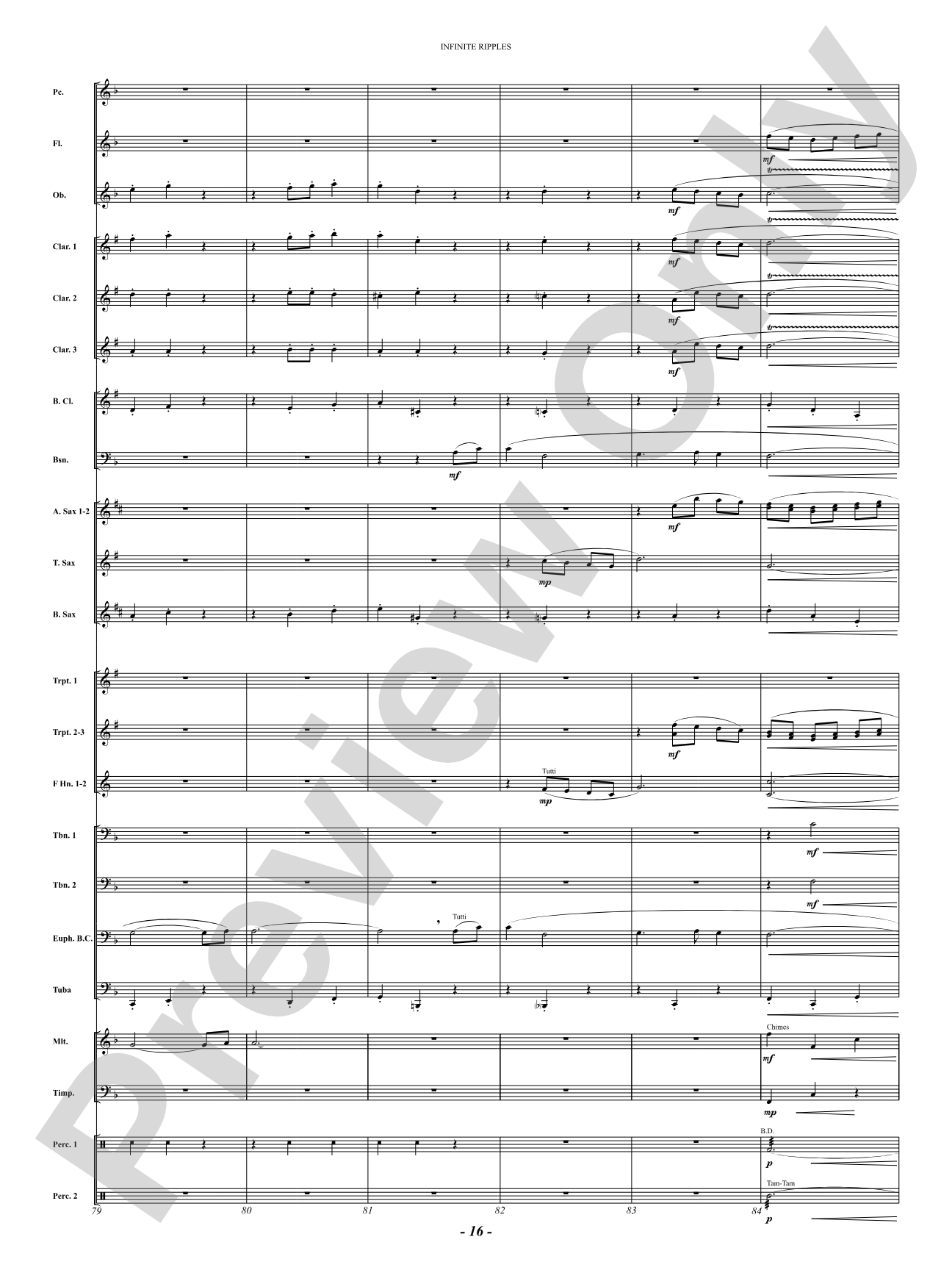 Infinite Ripples: Concert Band Conductor Score & Parts