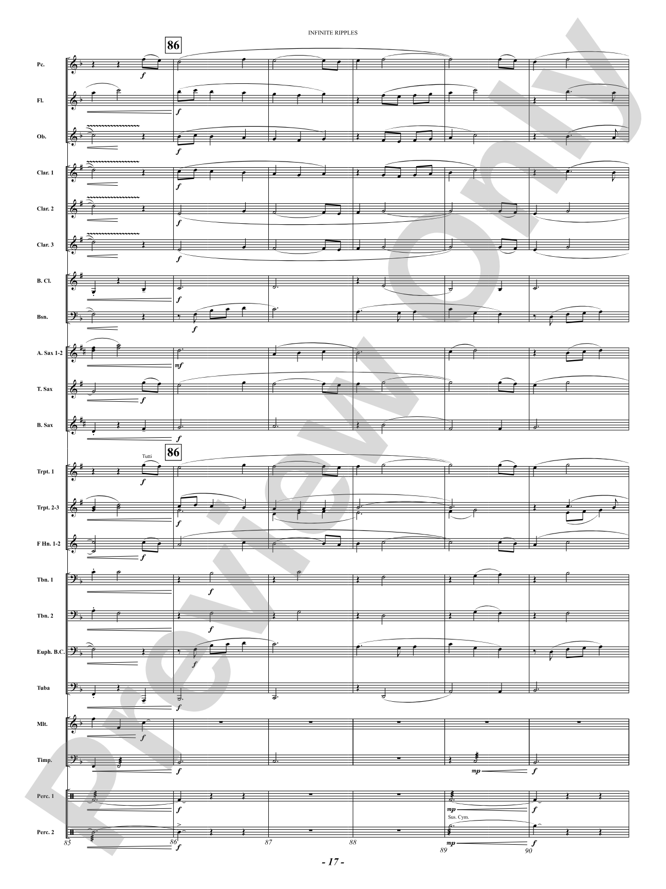 Infinite Ripples: Concert Band Conductor Score & Parts